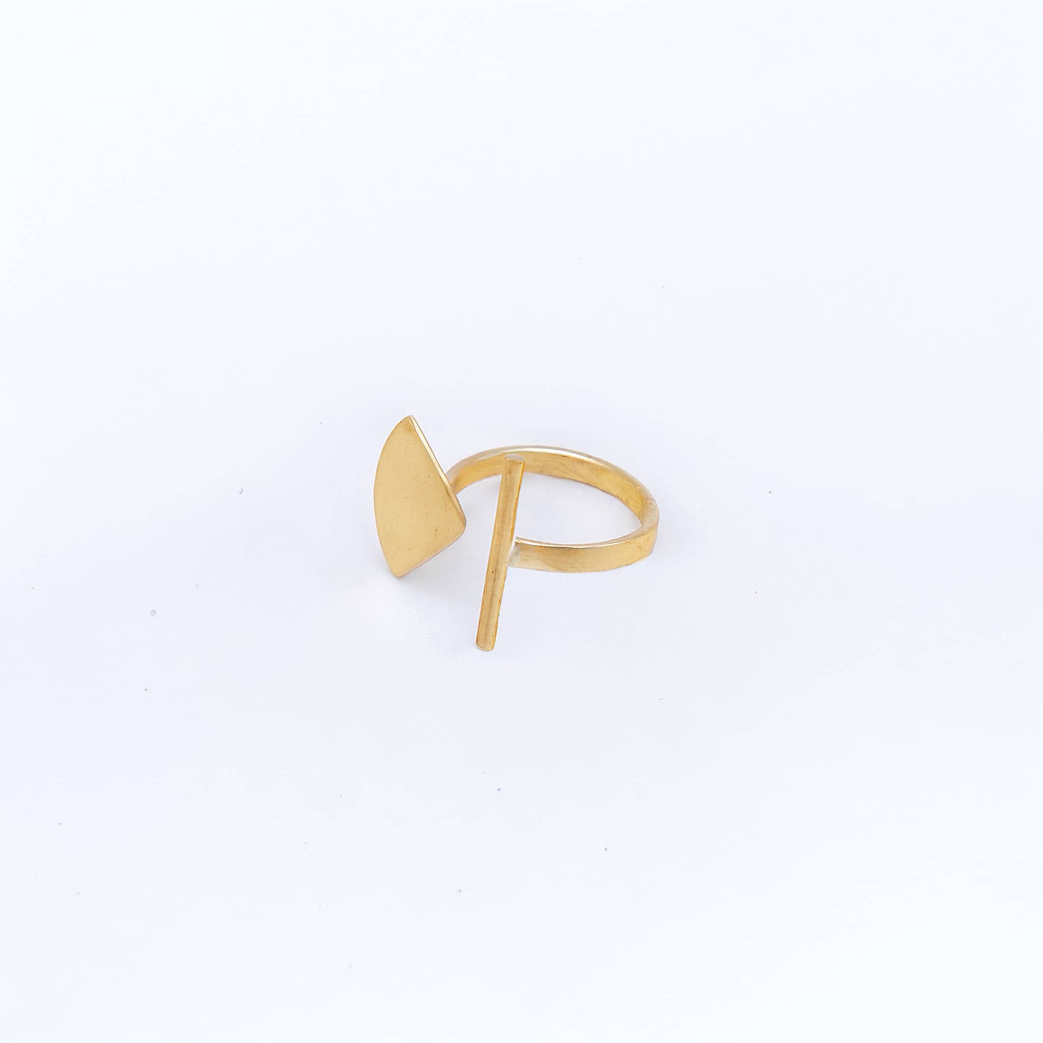 Haiti Brass Triangular and Bar Adjustable Ring