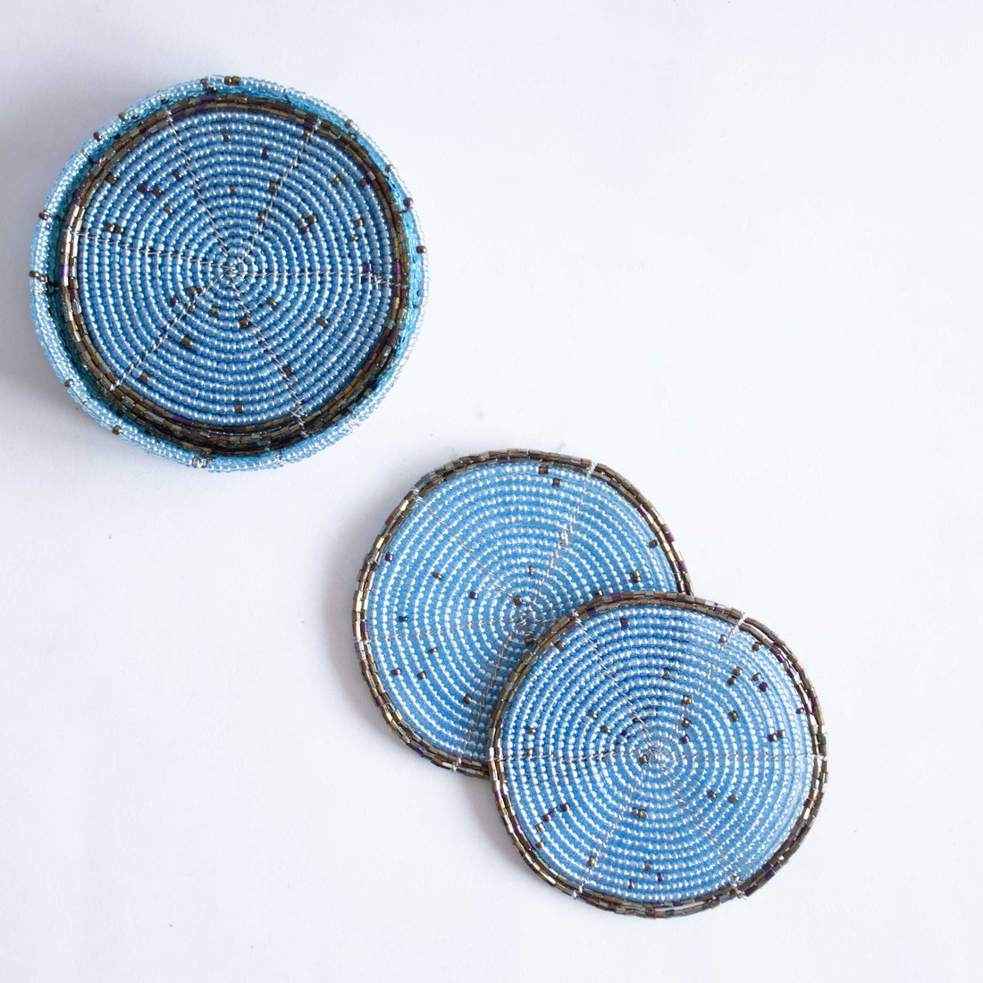 Beaded Coasters with Case - Set of Six