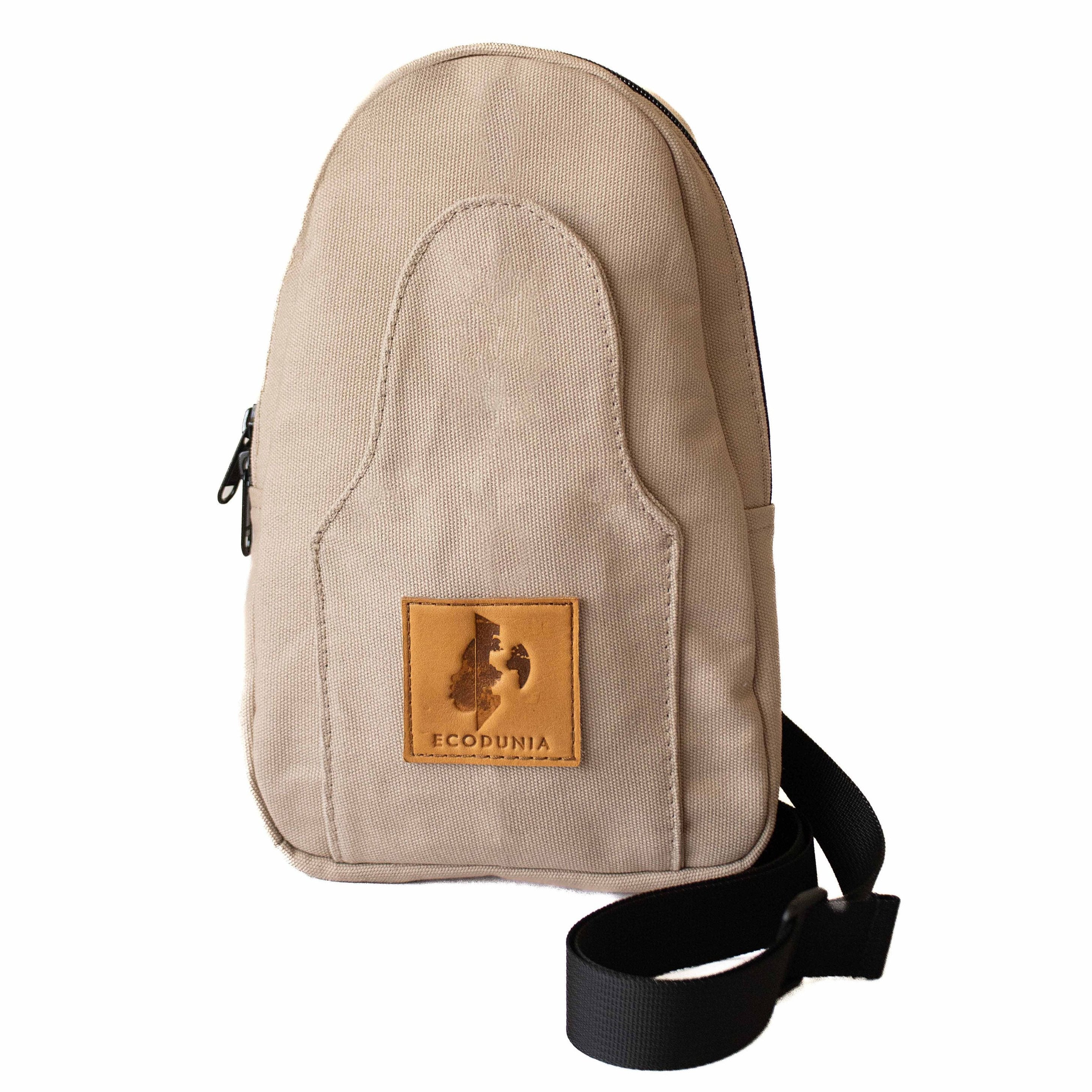 Buru canvas sling bag in sand white