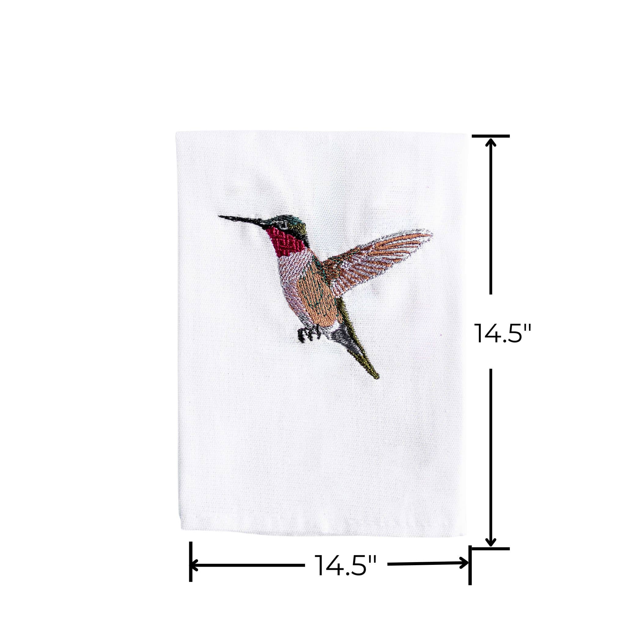 Bird Embroidered Cotton Cloth Napkins - Handmade Set