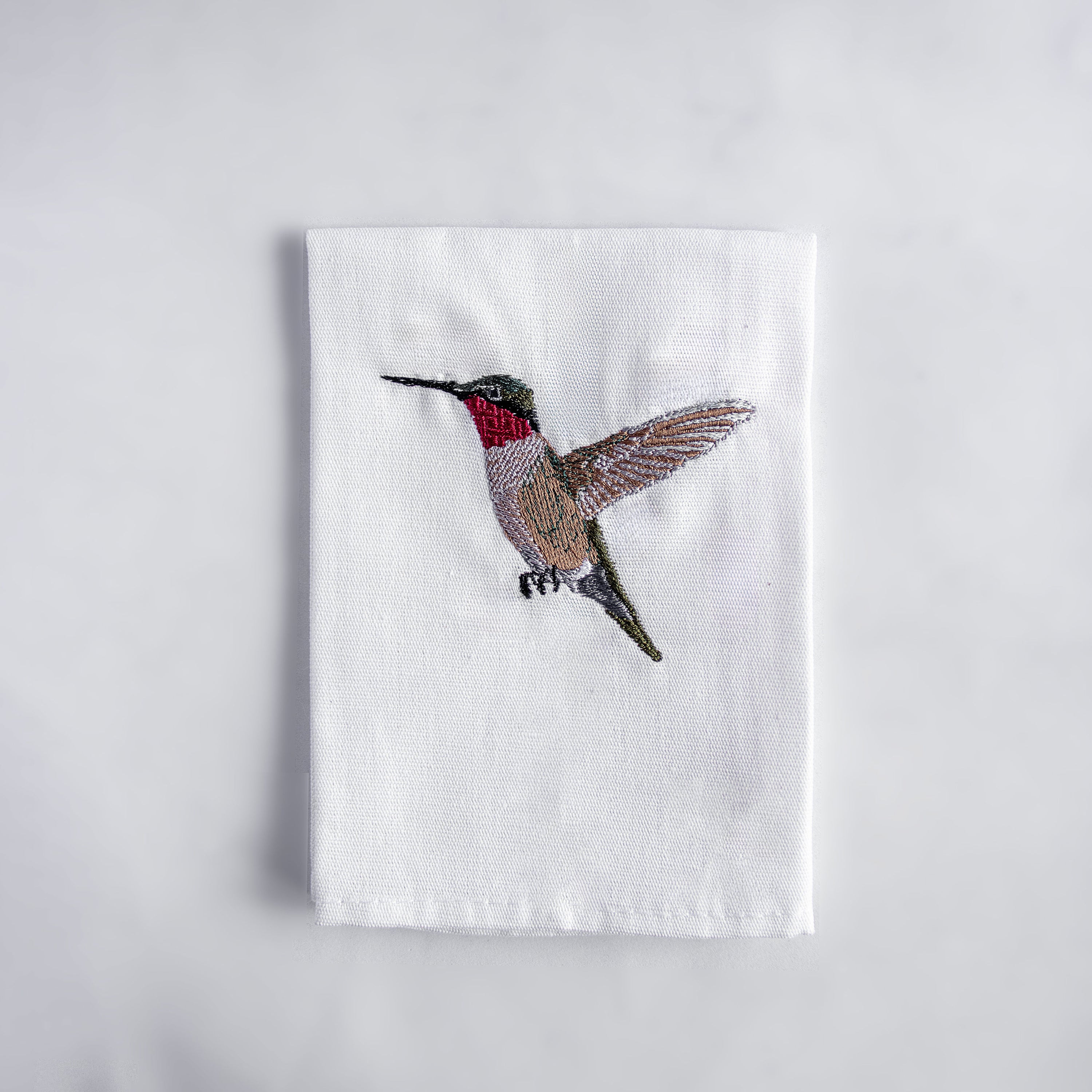 Bird Embroidered Cotton Cloth Napkins - Handmade Set