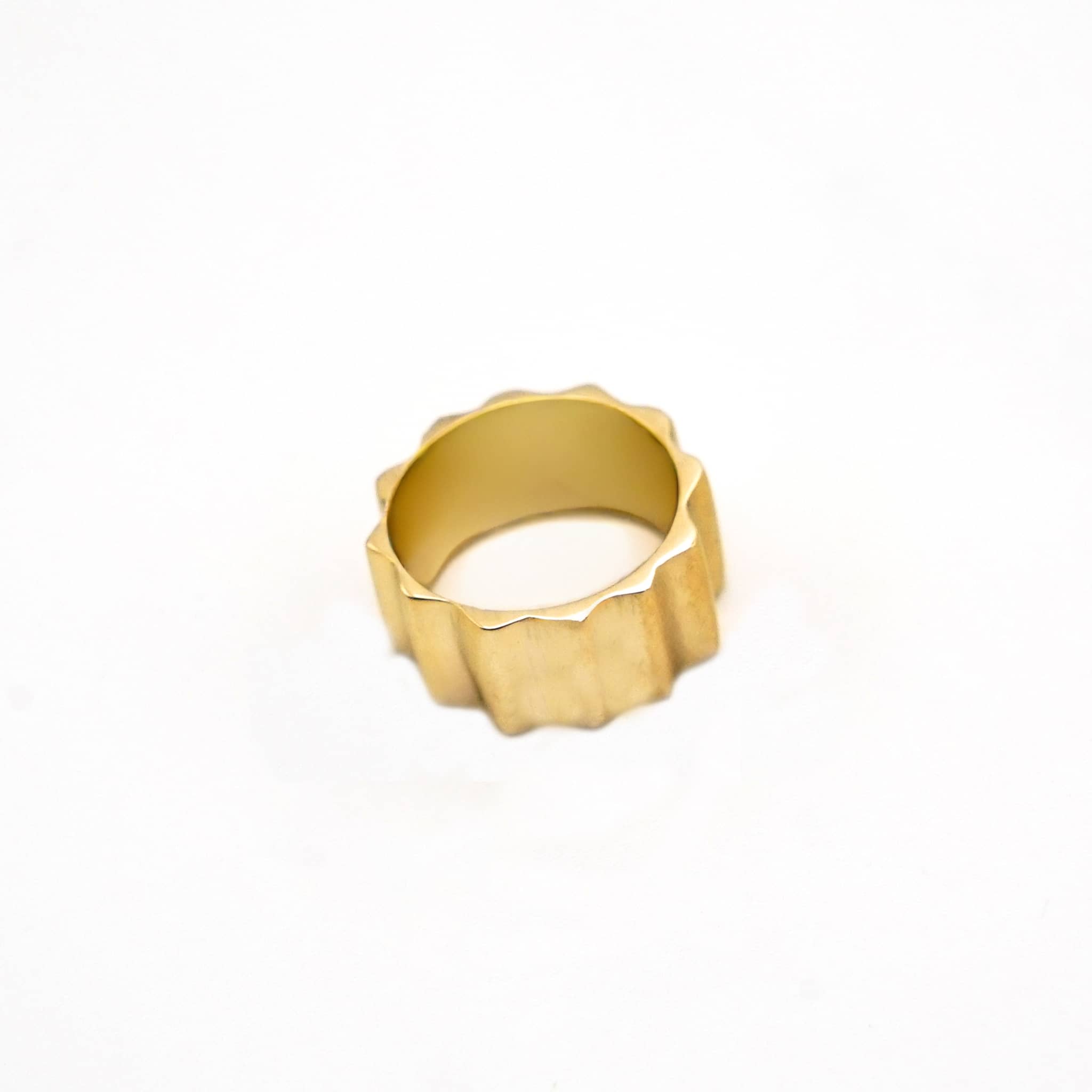 Issa Scalloped Band Brass Ring for Men and Women
