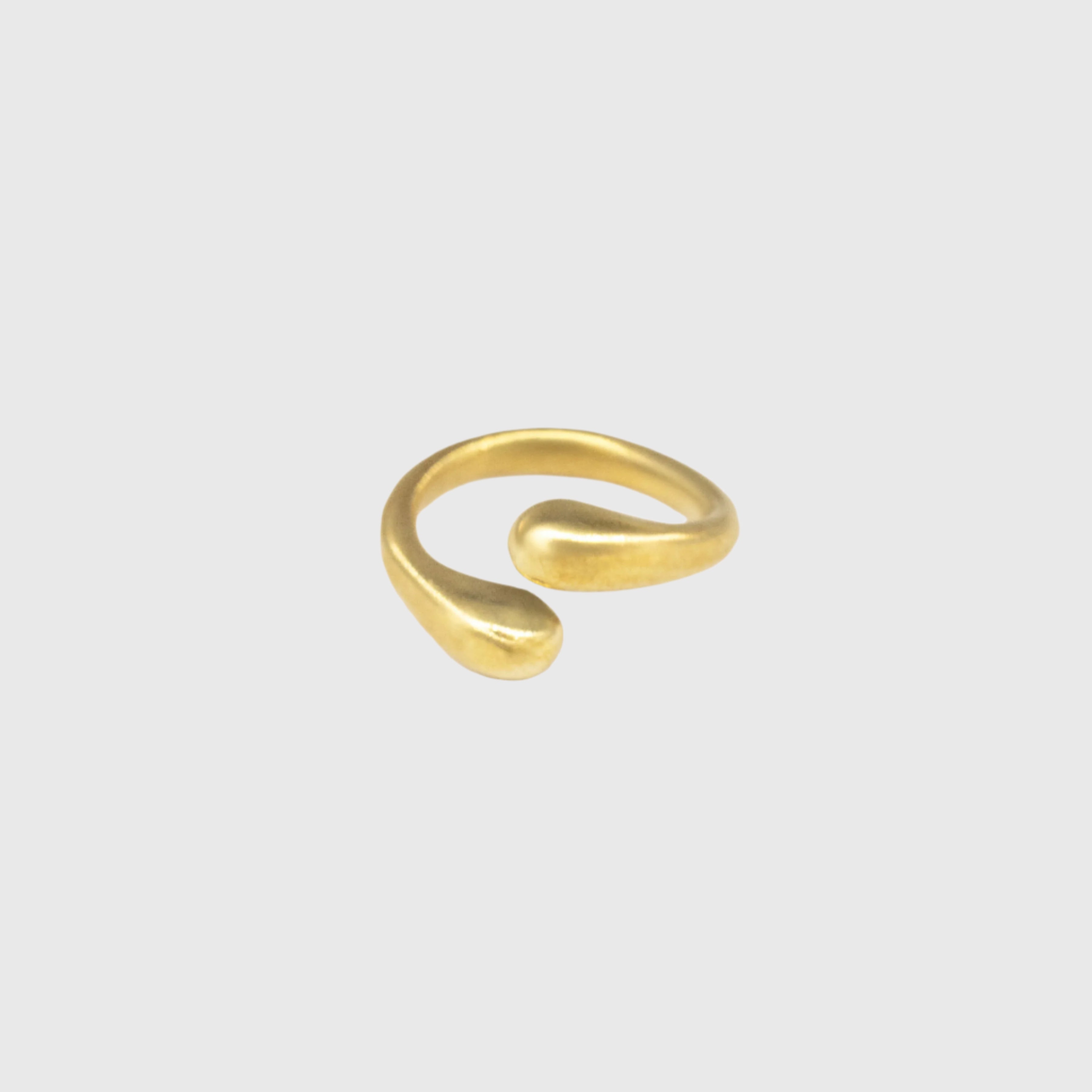 Sana adjustable brass teardrop wrap ring with open ends — Ecodunia