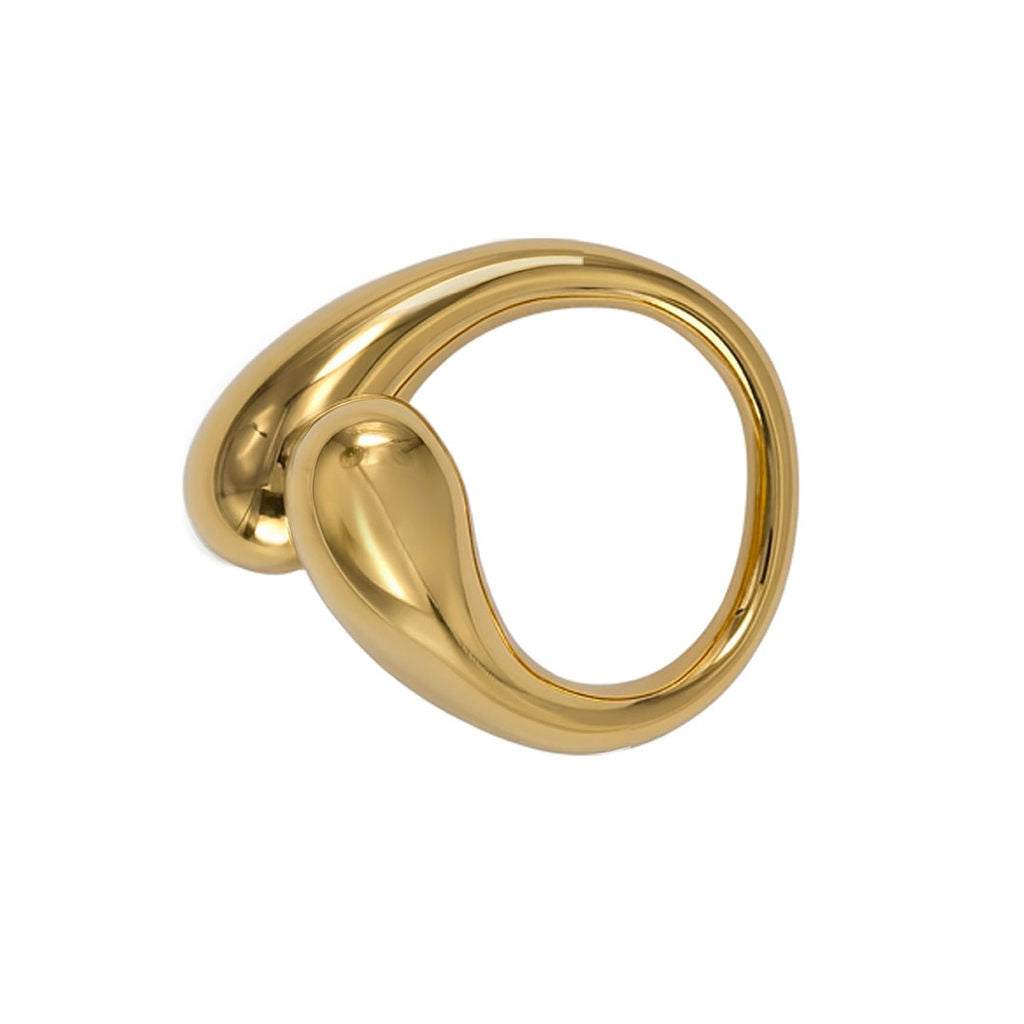 Sana adjustable brass teardrop wrap ring with open ends — Ecodunia