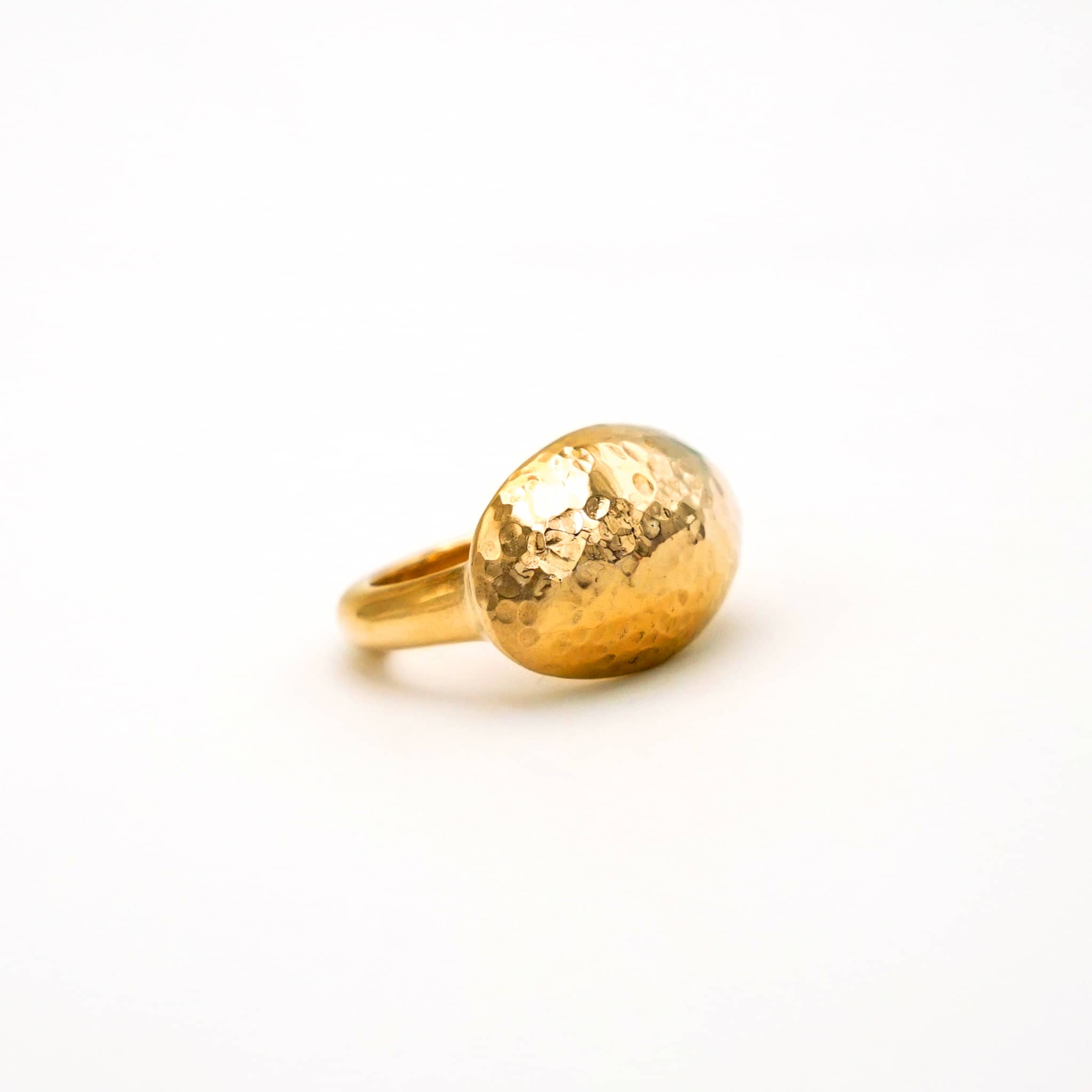 Jube Brass Hammered Dome Ring