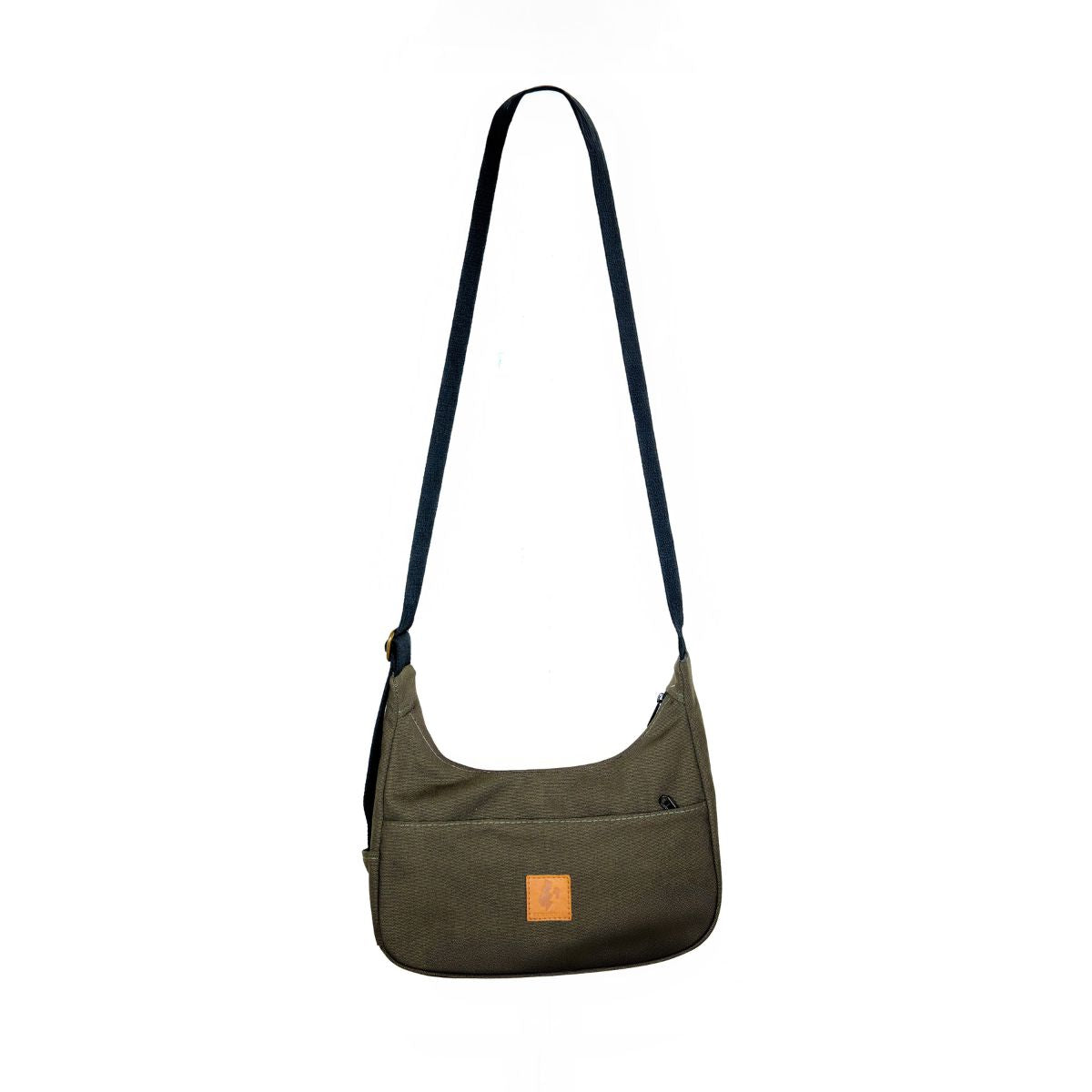 Jungle Green Canvas Shoulder Crescent Bag
