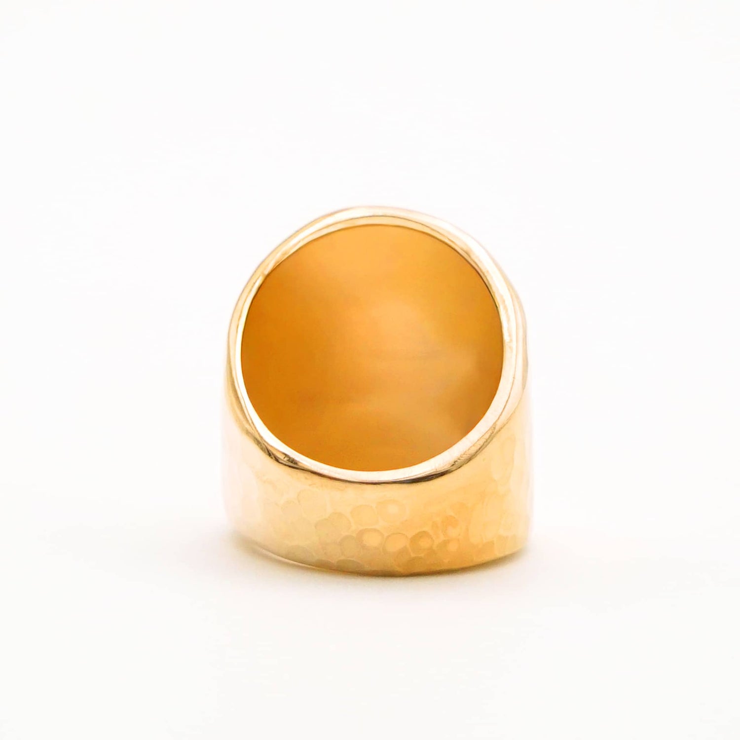 Kisa Brass Hammered Concave Ring