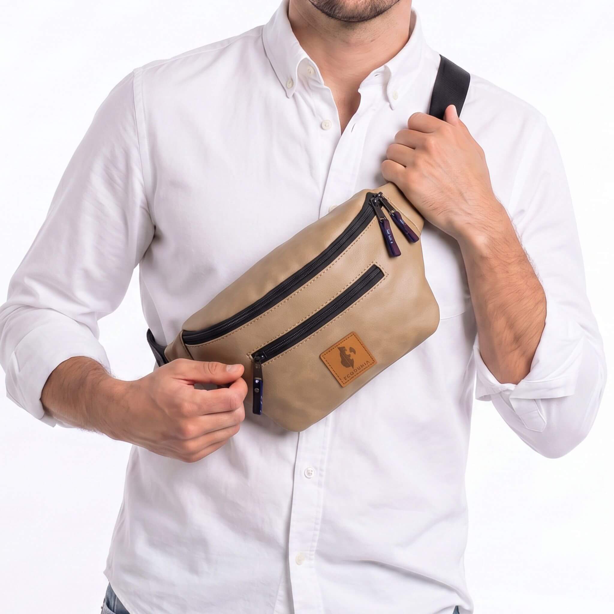 Latte Vegan Crossbody Fanny Pack