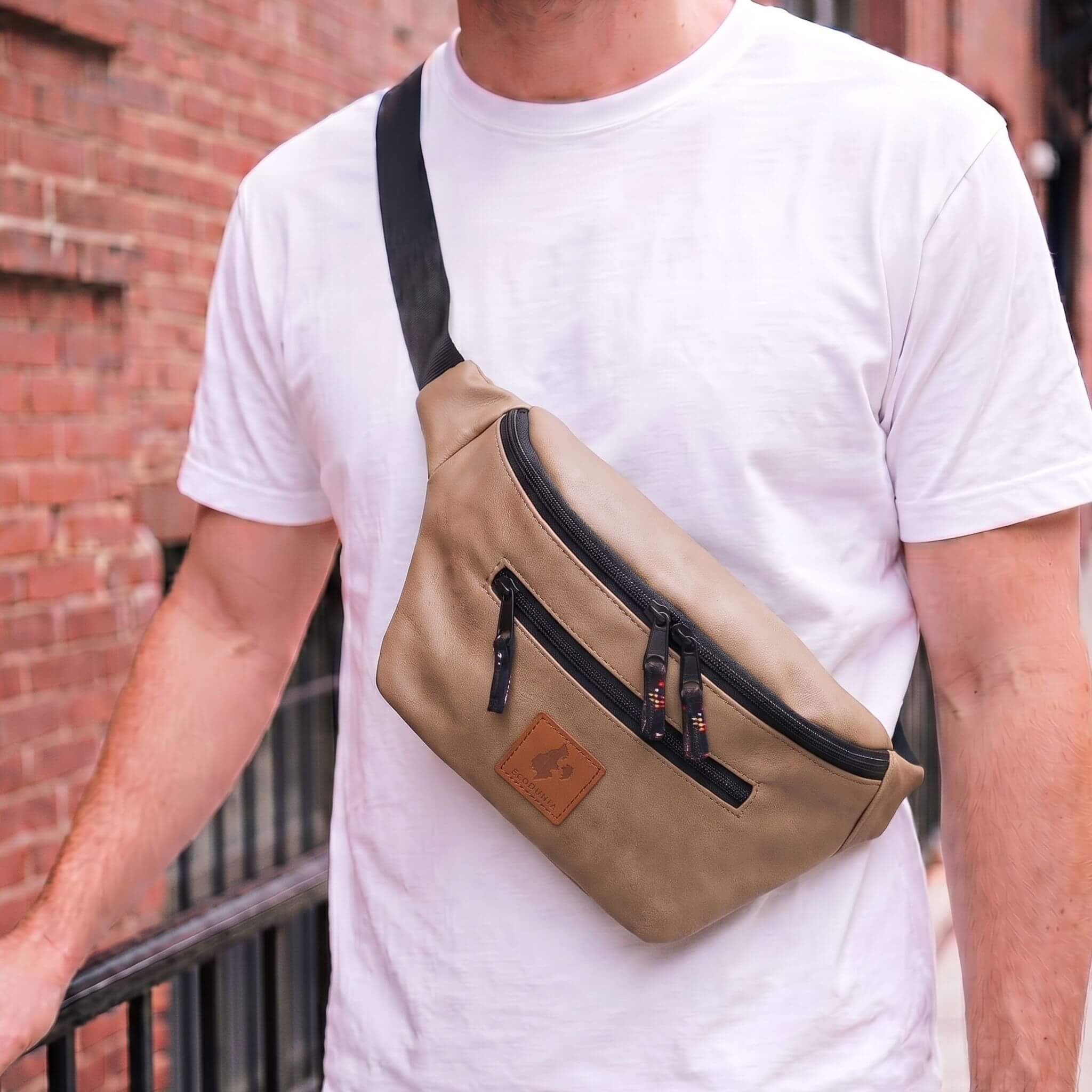 Latte Vegan Crossbody Fanny Pack
