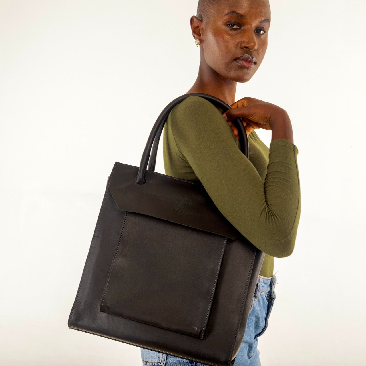 Nakuru Leather Shoulder Bag for Women - Top Handle Leather Handbag