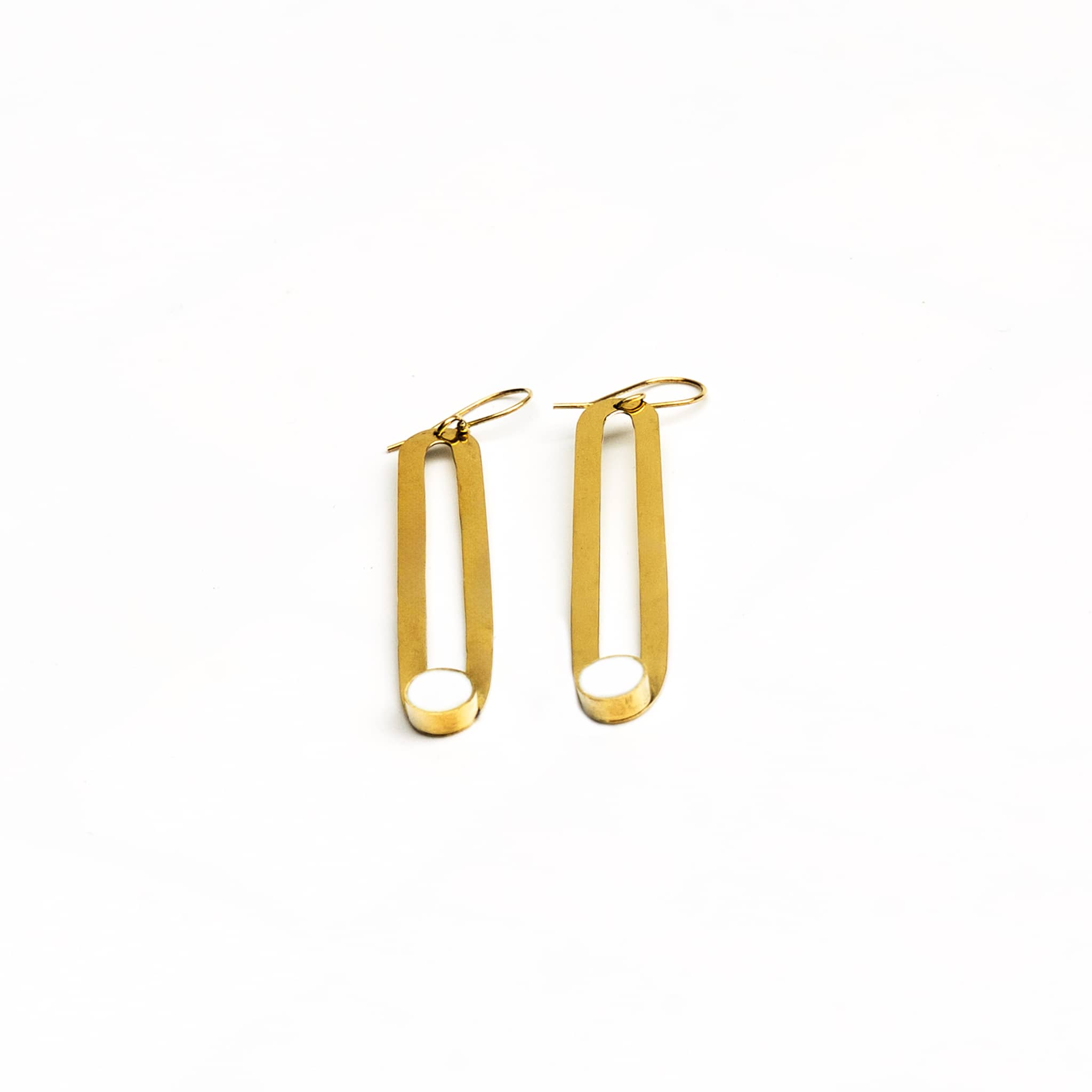 Brass & Horn Drop Hoop Earrings | Lila Ecodunia
