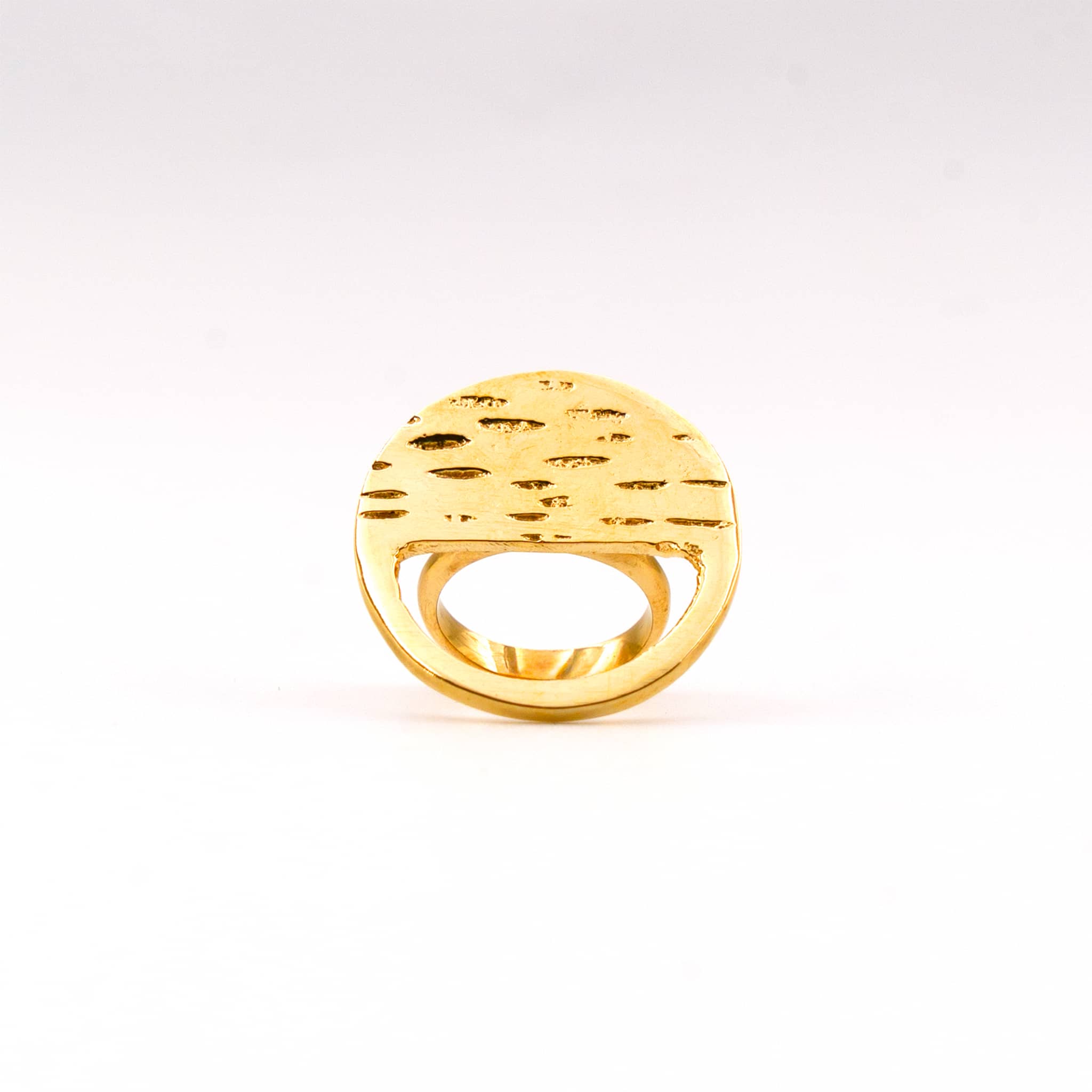 Flat Top Textured Geometric Ring | Lusaka