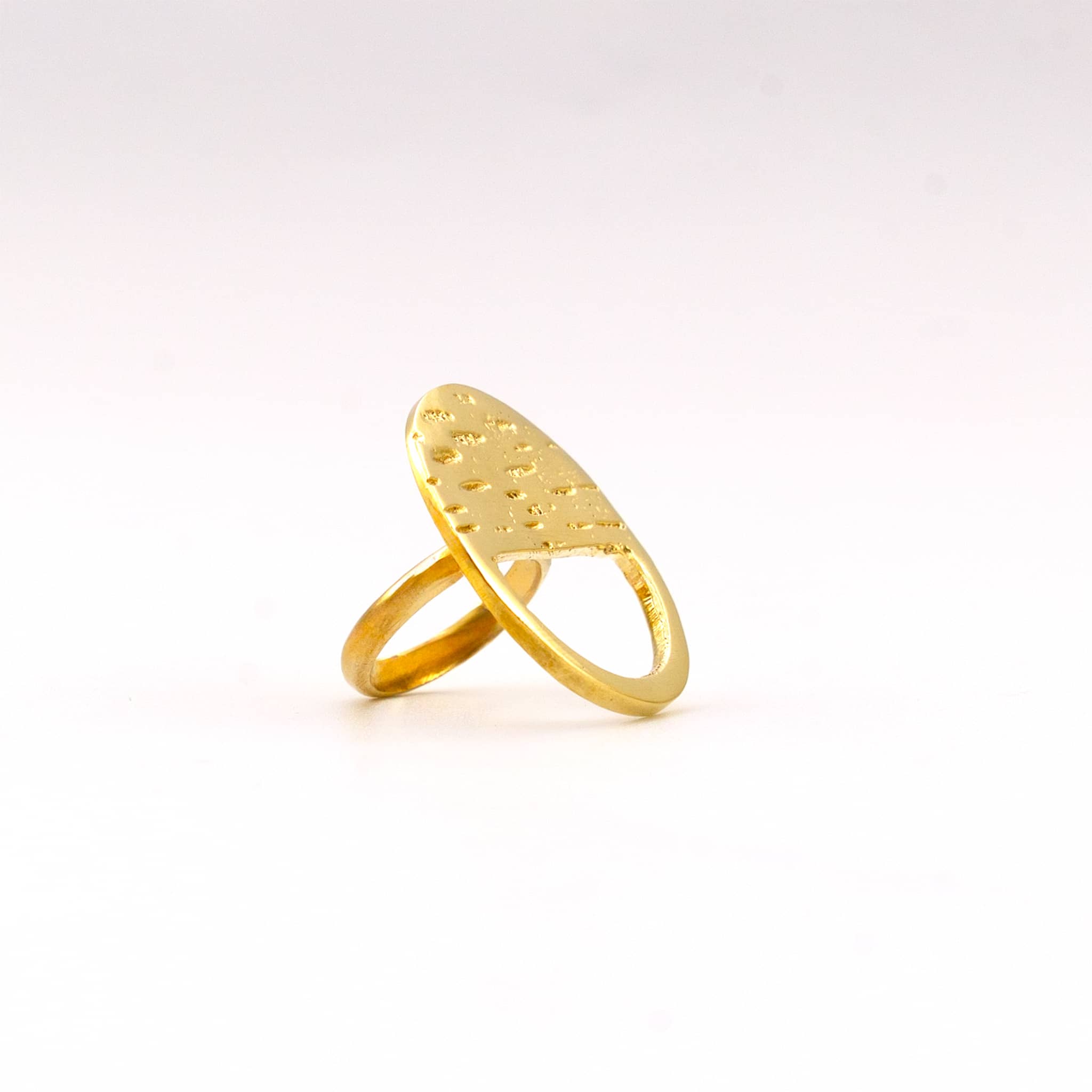 Flat Top Textured Geometric Ring | Lusaka