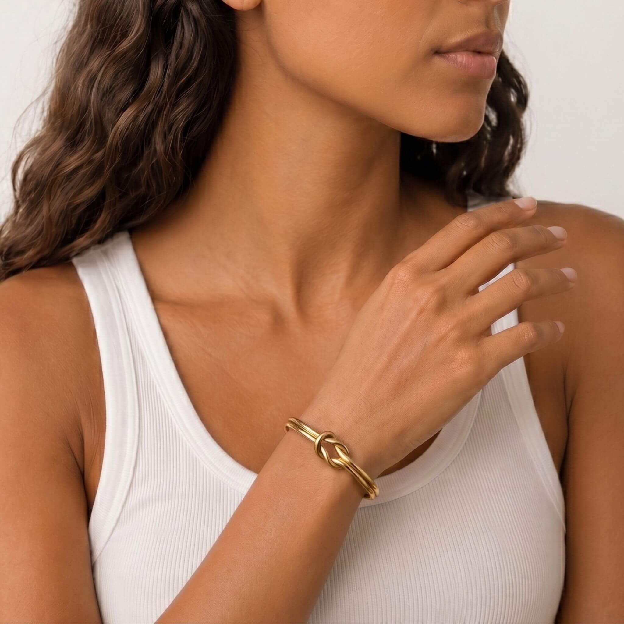 Lovers Knot Brass Cuff Bracelet | Mapenzi - Ecodunia