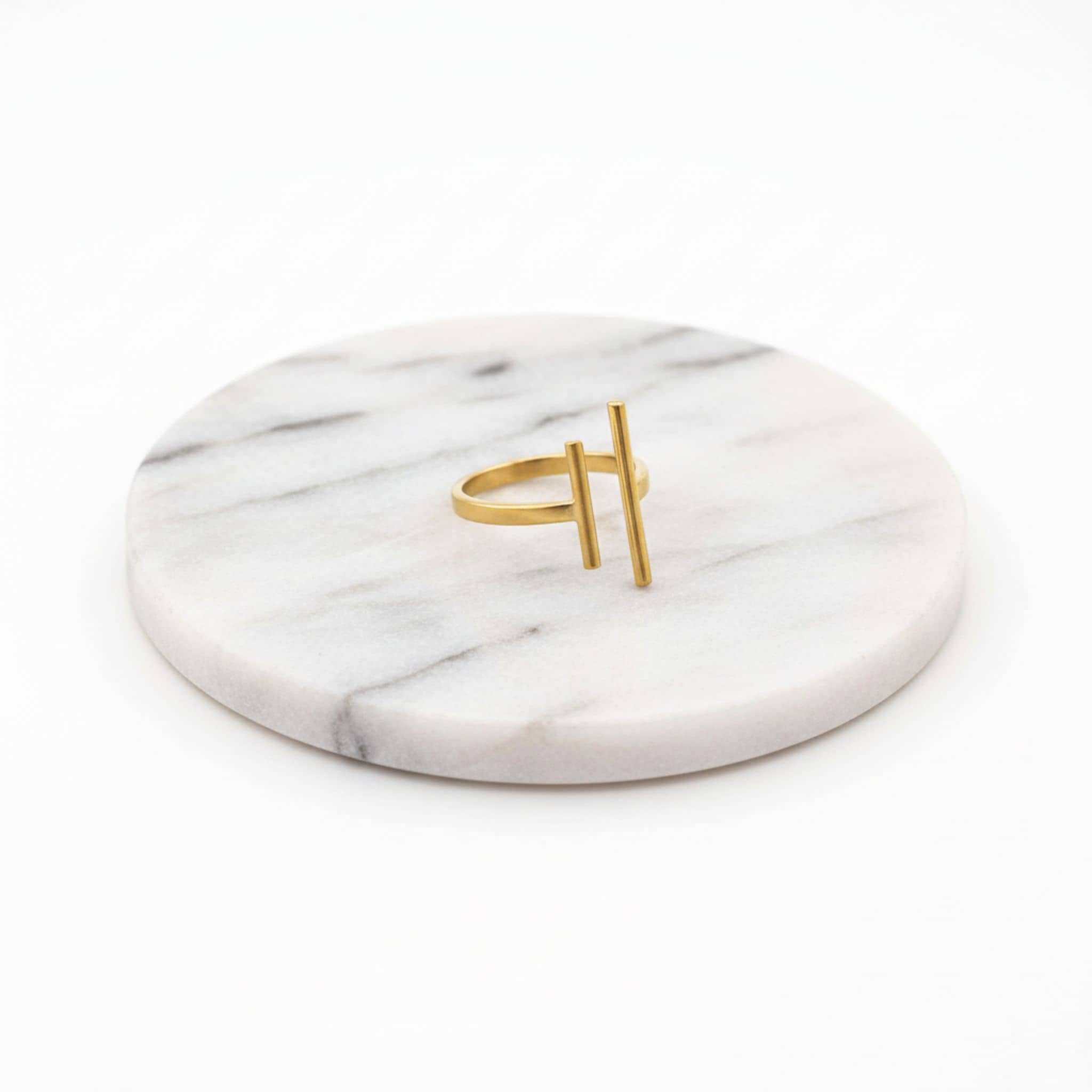 Mazu Minimalist Open Double Parallel Bar Ring