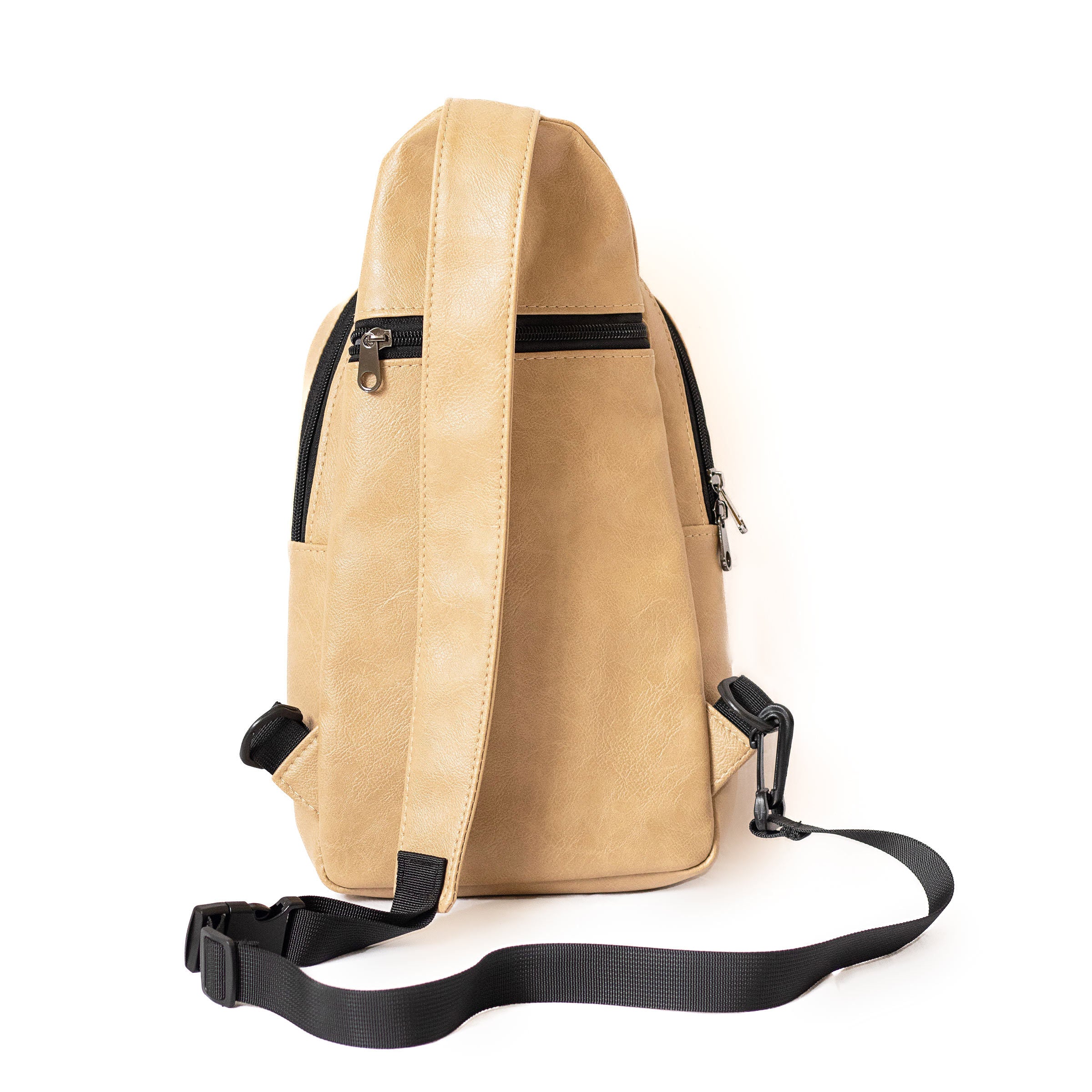 Umoja latte vegan leather men crossbody sling bag