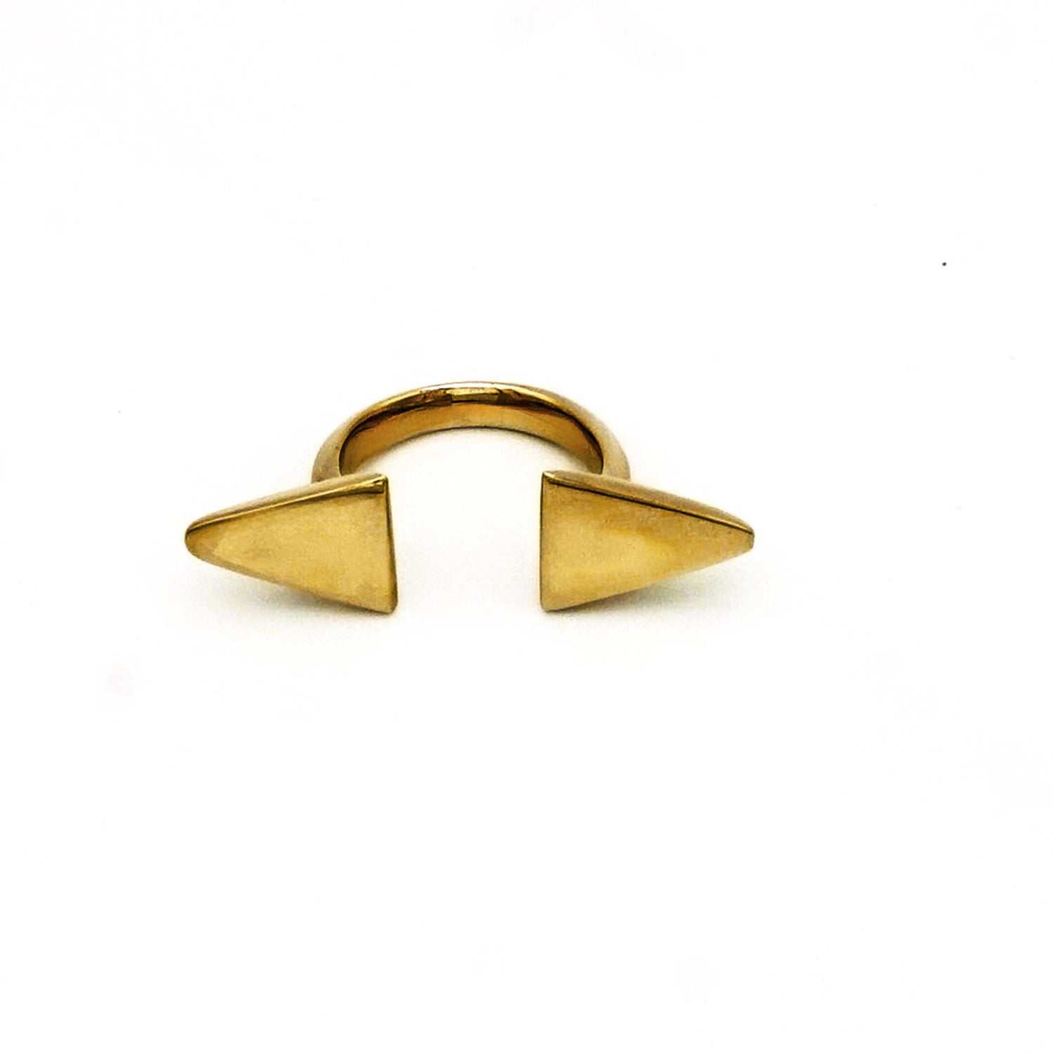 Brass Double Open Triangle Adjustable Ring - Mimi