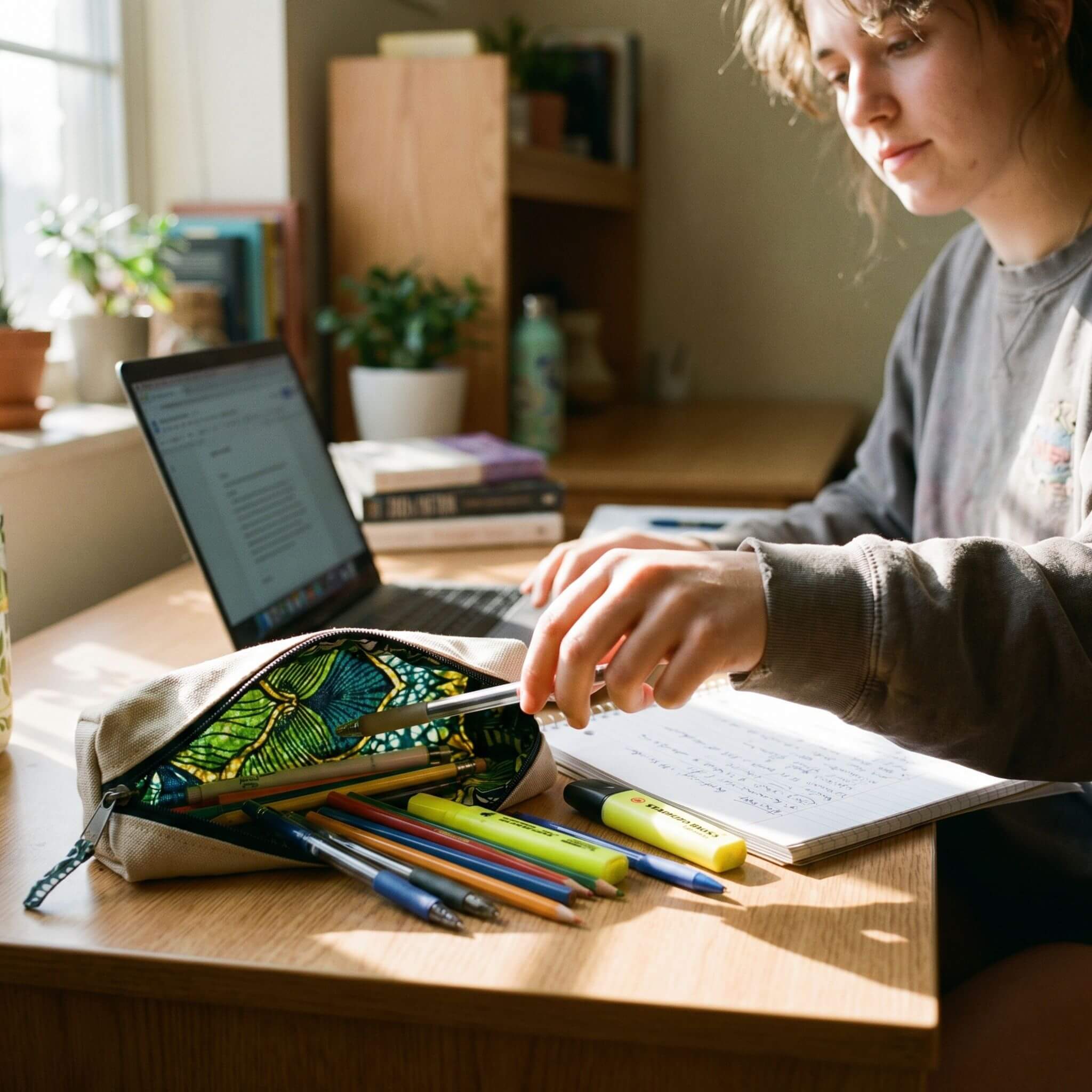 Pencil Pouch Zipper Bag – Fair Trade Cotton Canvas Pencil Case - EcoDunia