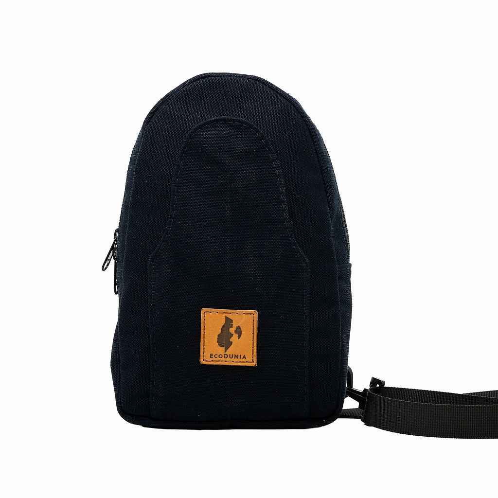 Buru navy blue canvas sling bag crossbody wear