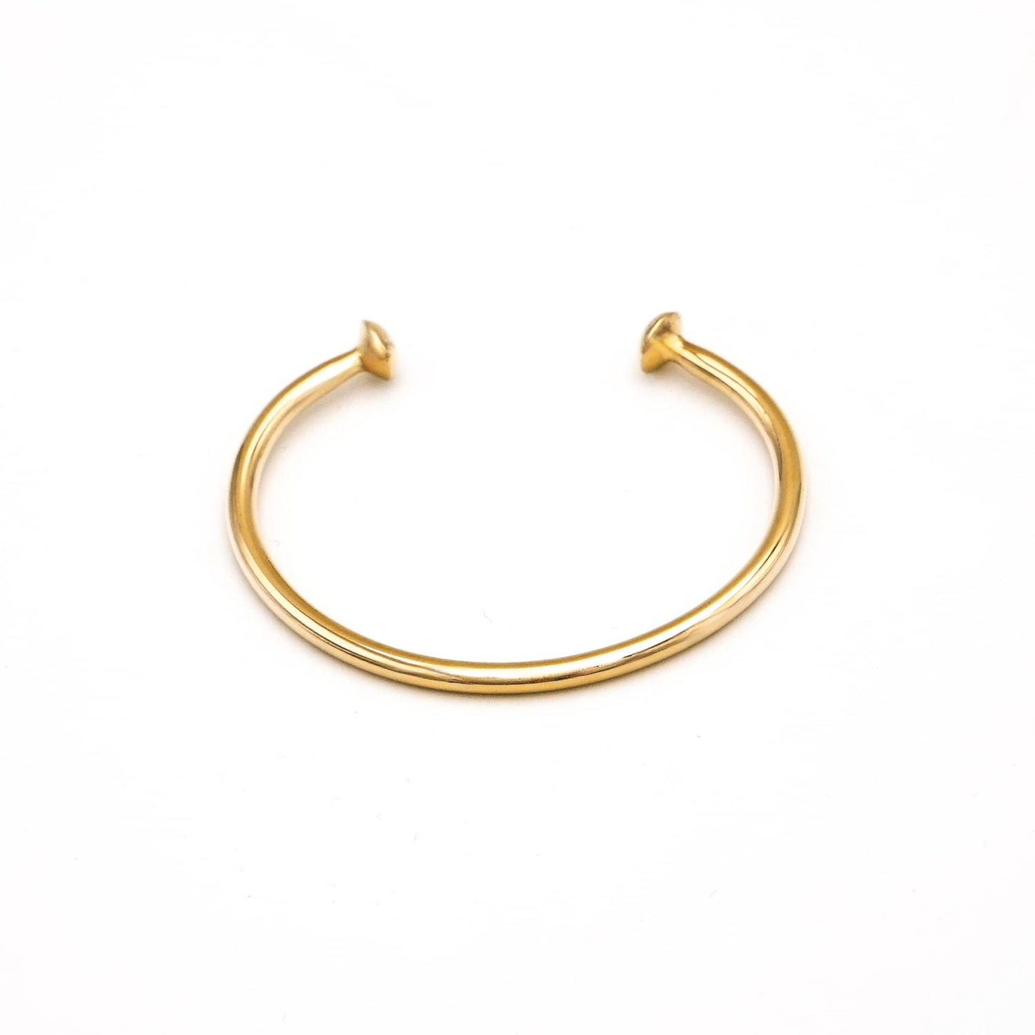 Double Dot Open Cuff Bracelet in Brass - Zari