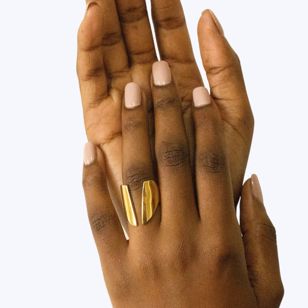 Open Modern Brass Ring - Kiota