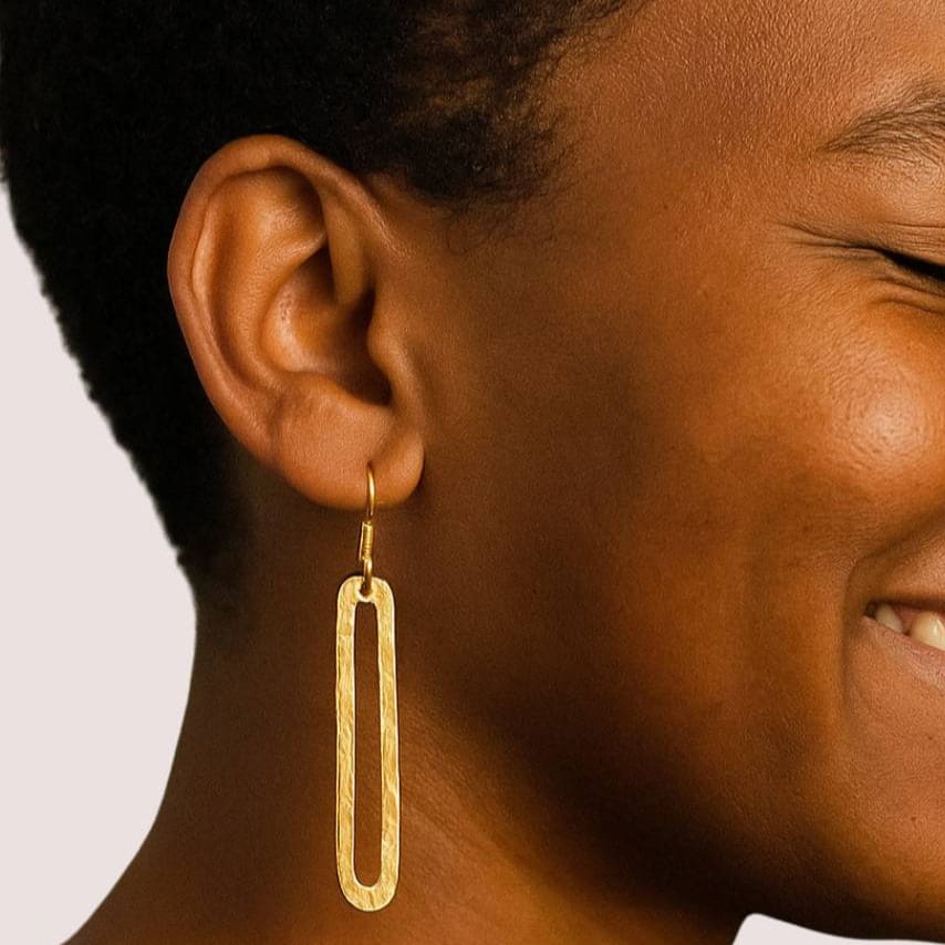 Elongated Oval Hoop Earrings for Women - Mvua