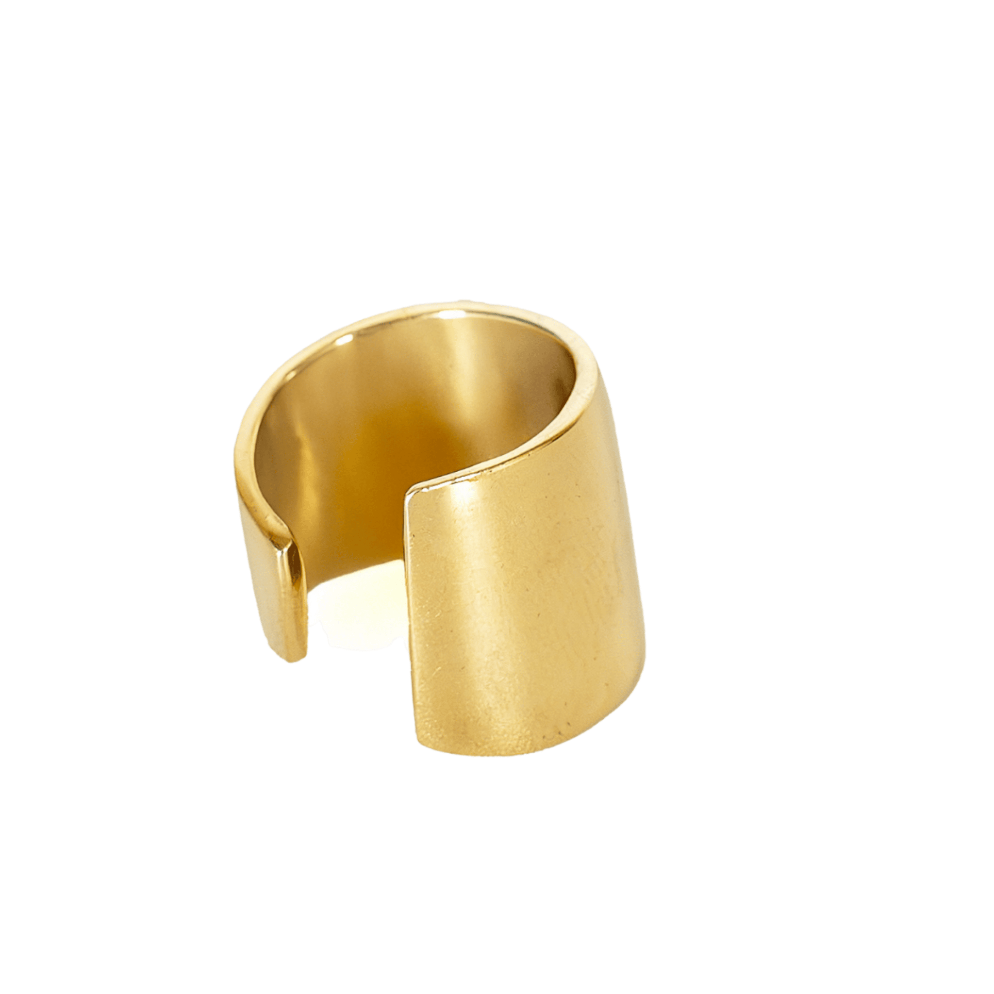 Penda Brass Adjustable Wide Band Cuff Ring