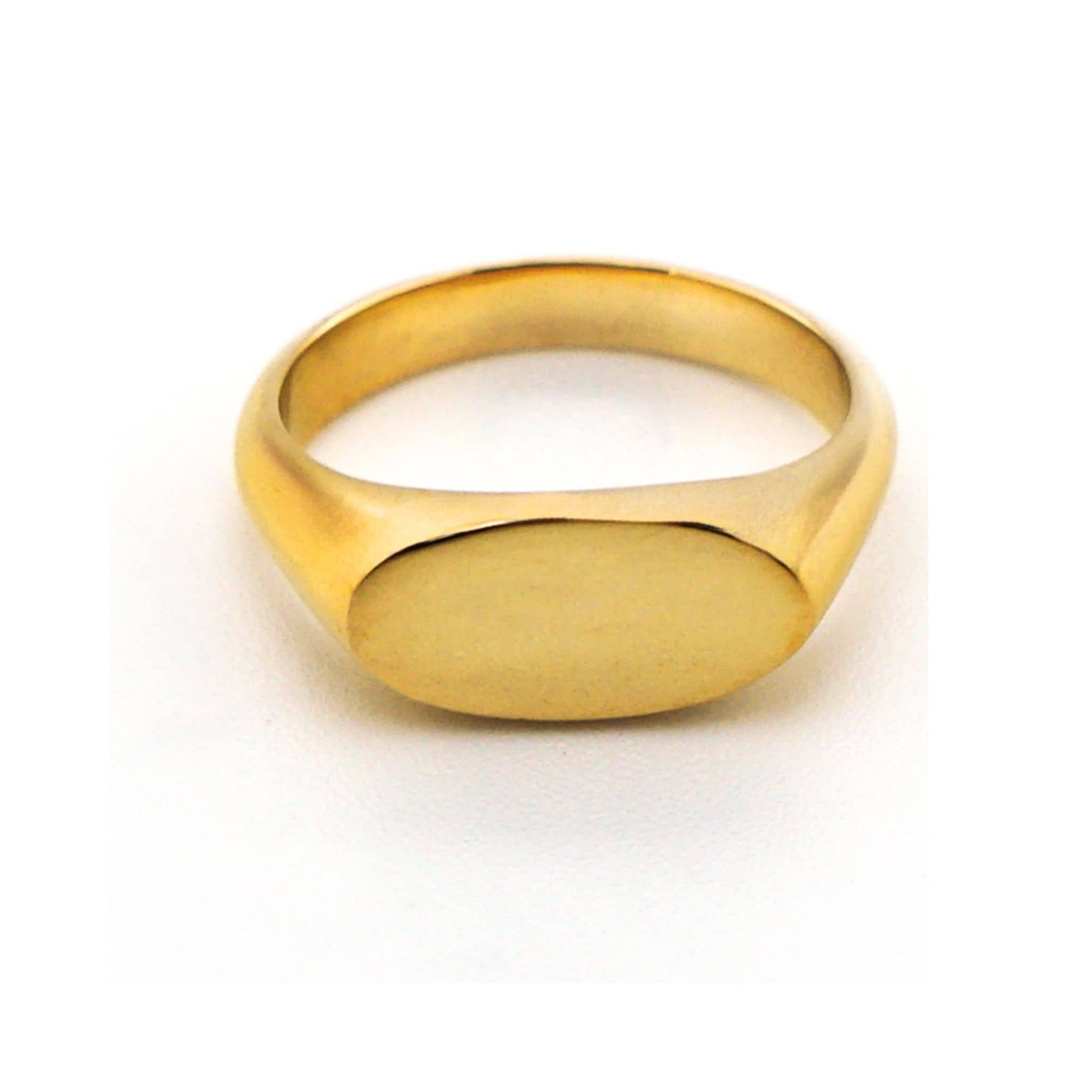Brass Narrow Oval Signet Ring | Pendo