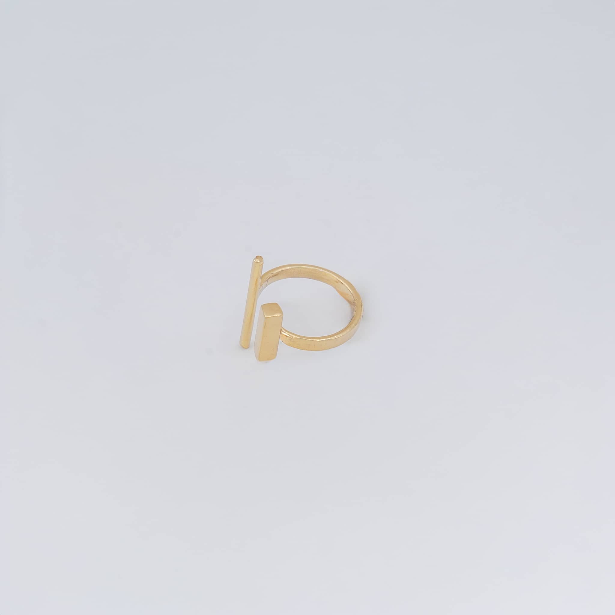 Adjustable Brass Open Bar Ring for Women - Pili