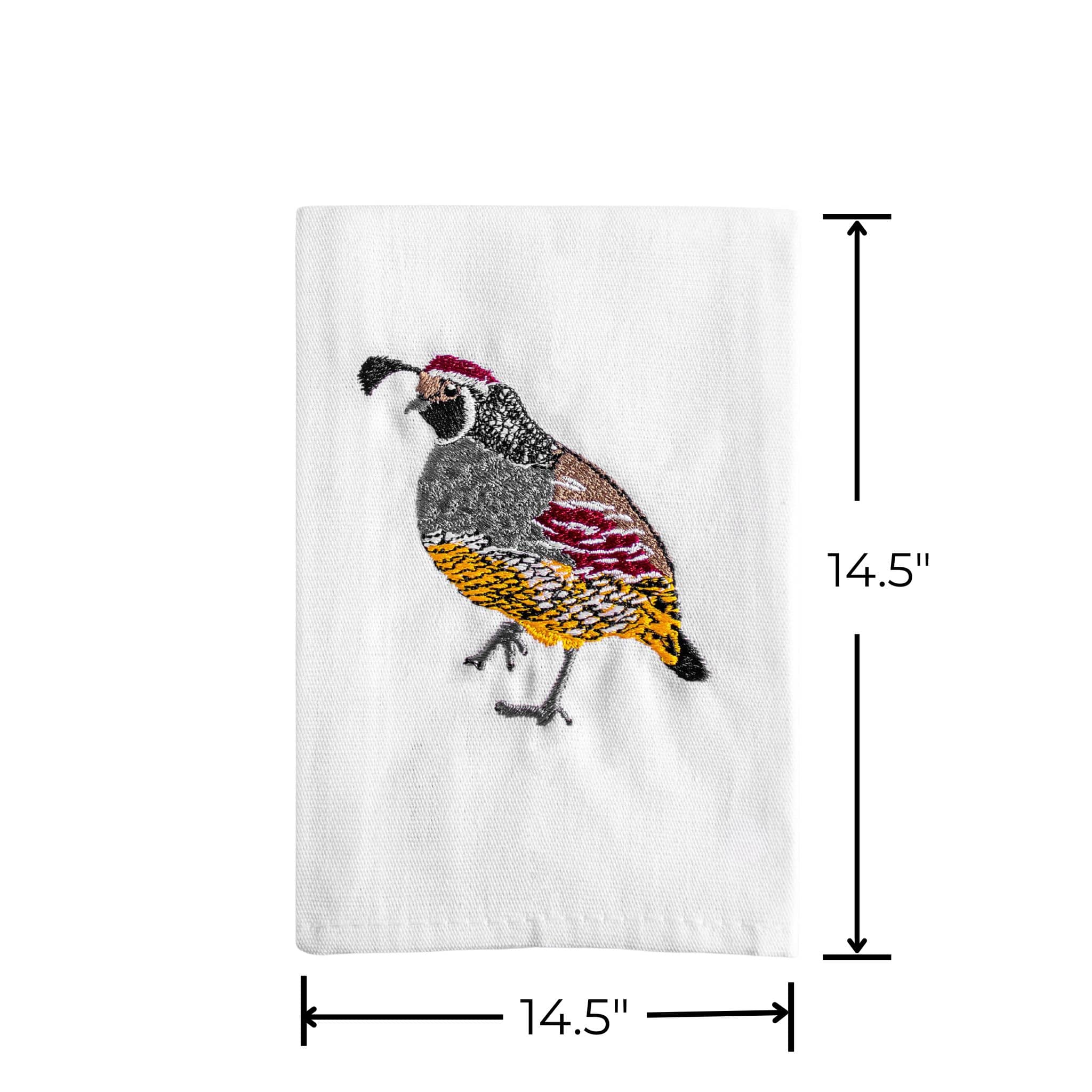 Bird Embroidered Cotton Cloth Napkins - Handmade Set