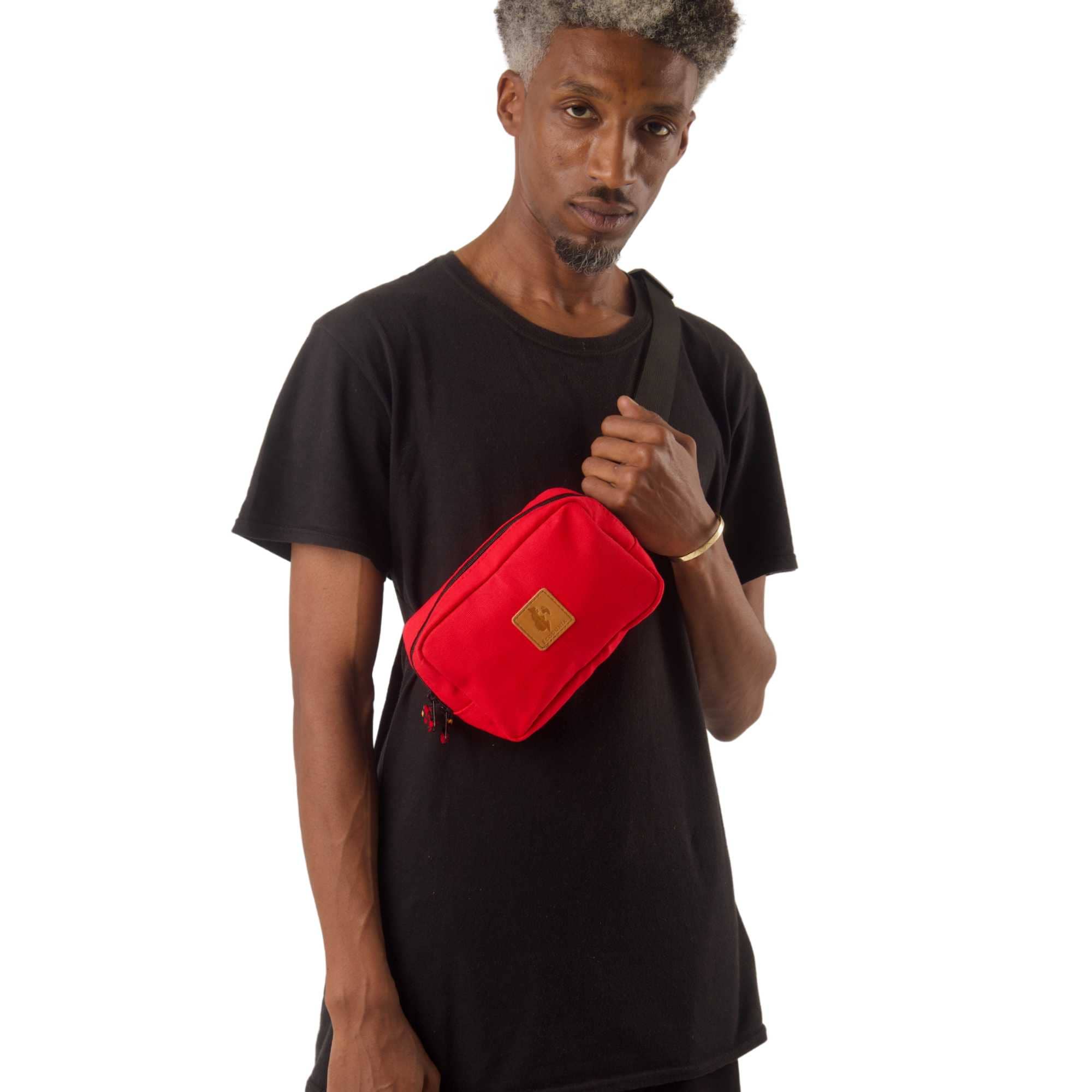 Canvas Crossbody Belt Bag Pouch, The Everywhere Belt Bag #color_red