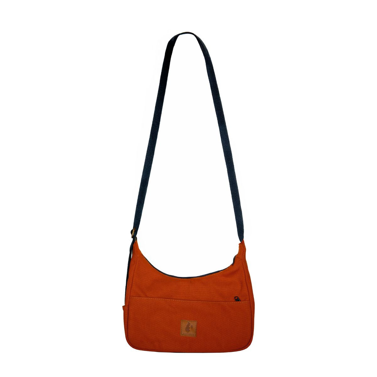 Rust Canvas Shoulder Crescent Bag