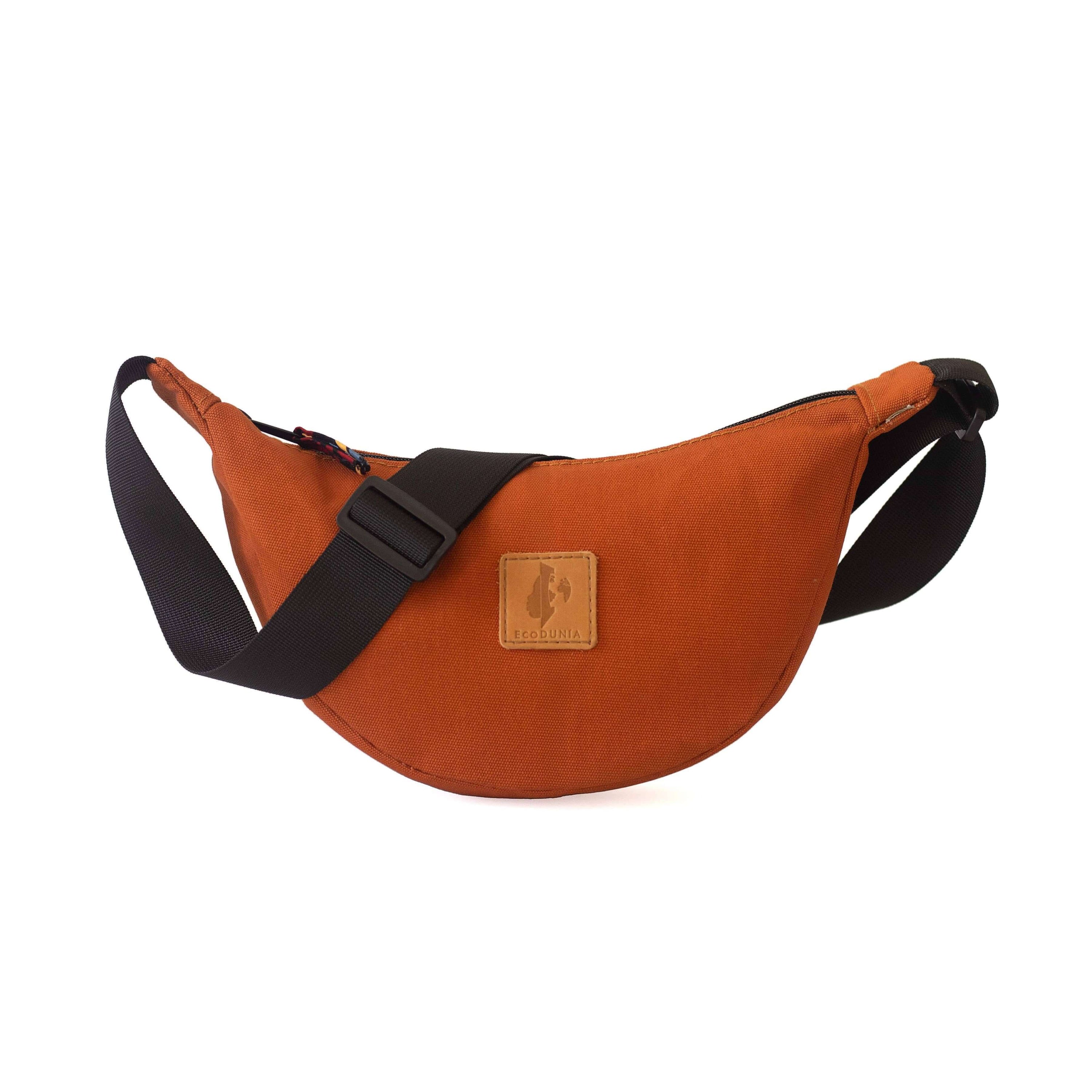 Canvas Forest Green Round Mini Shoulder Bag