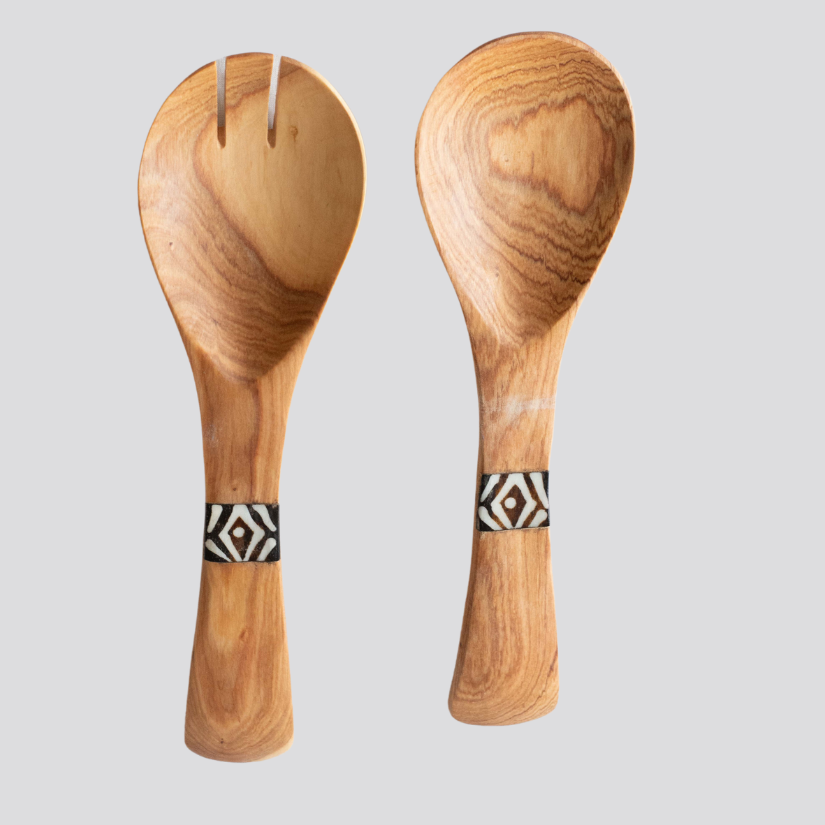 Wooden Salad Spoons - Mosaic Print