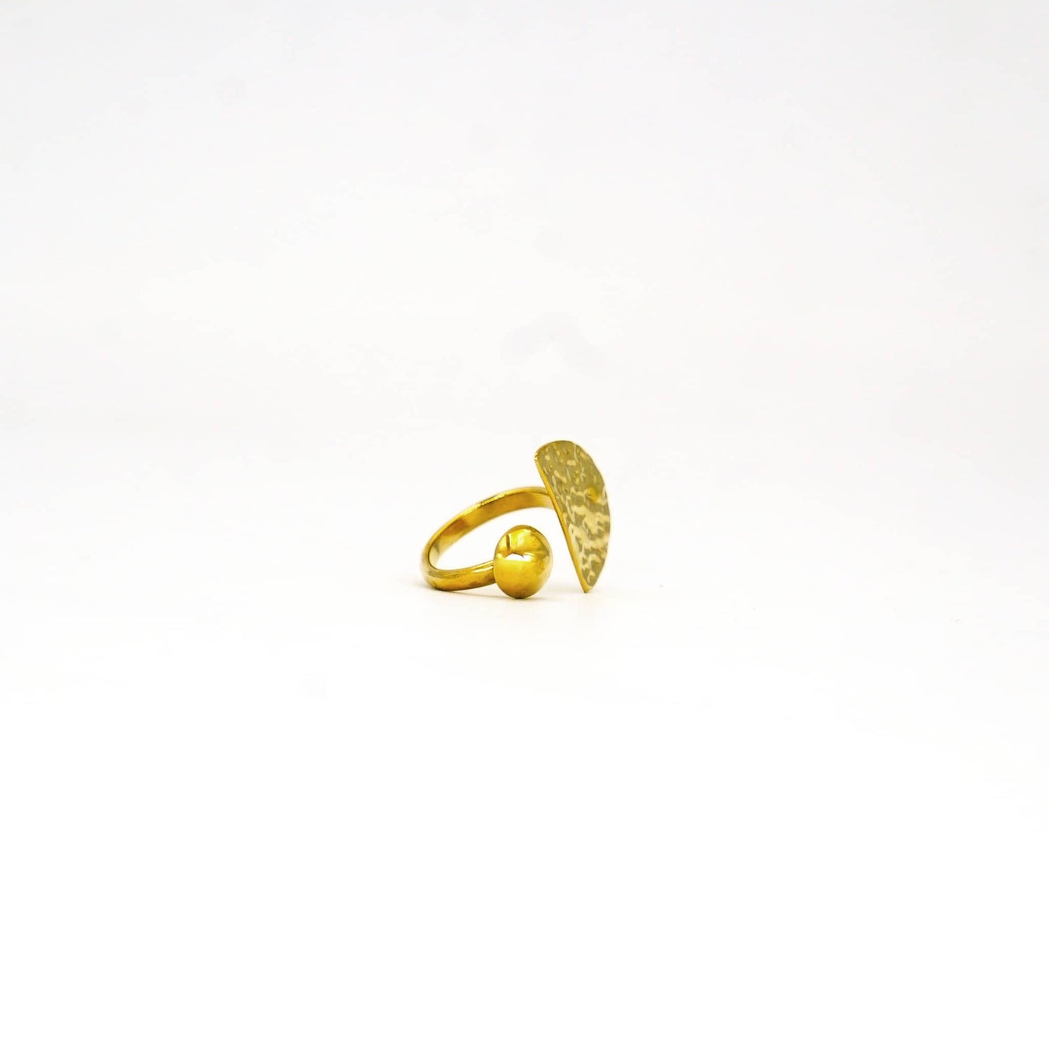 Brass Semi Circular and Dot Ring - Safi Handcrafted Jewelry