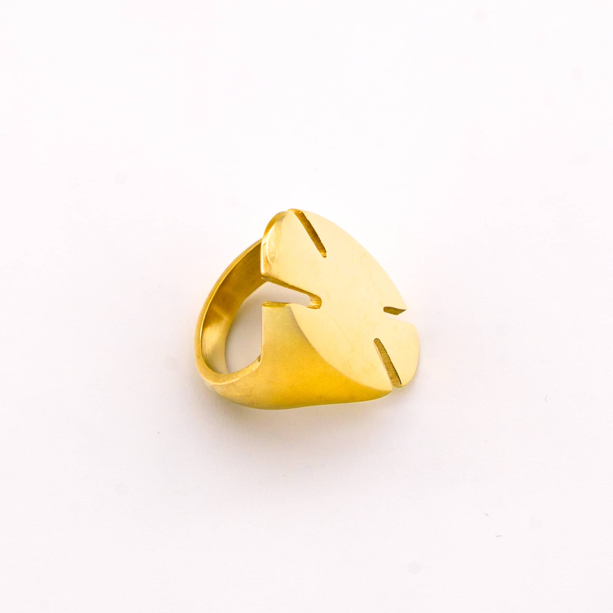 Sahara Leaf-Shaped Brass Ring for Women