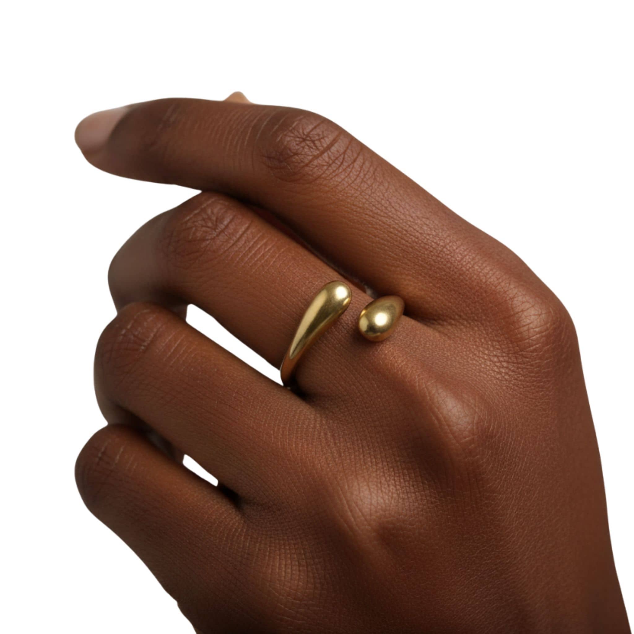 Brass Adjustable Wrap Ring for Men and Women - Sana
