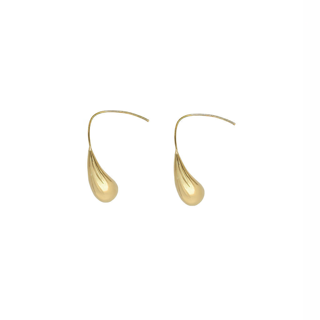Solid Brass Teardrop Drop Earrings | Sana Ecodunia