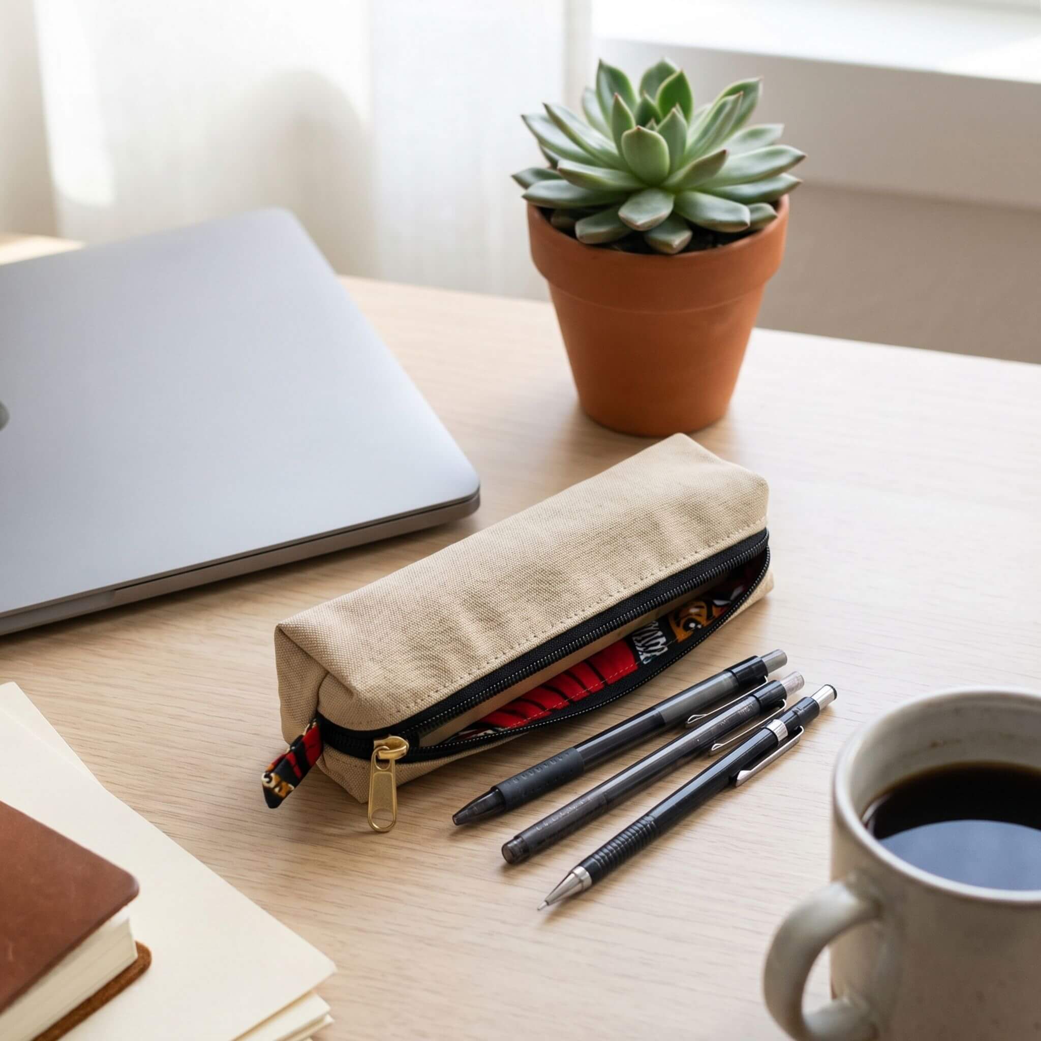 Pencil Pouch Zipper Bag – Fair Trade Cotton Canvas Pencil Case - EcoDunia