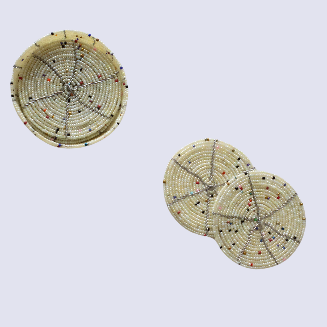 Beaded Coasters with Case - Set of Six