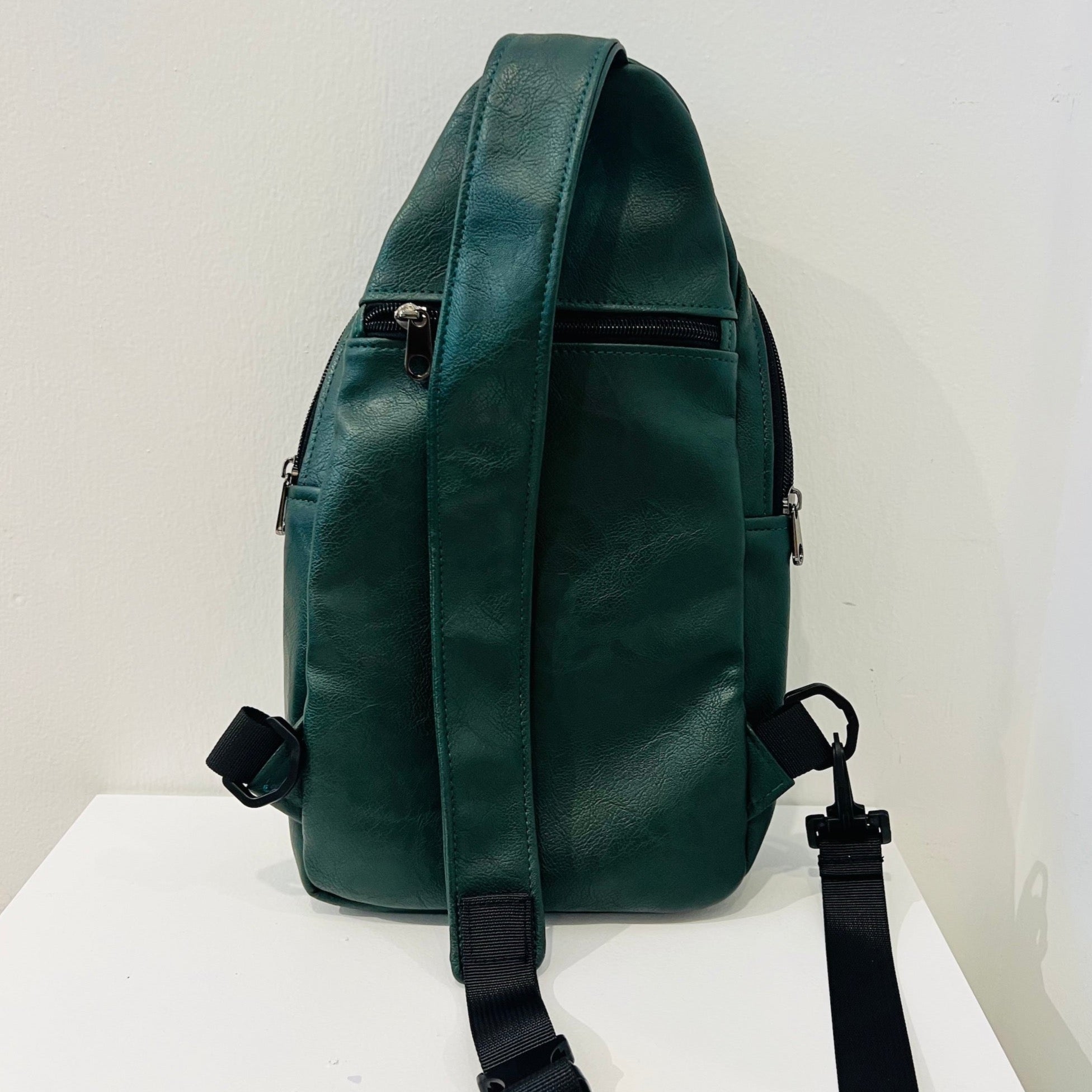sling bag, Morrison green back