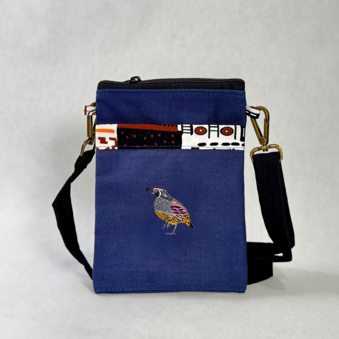Quail Essentials Bag, Canvas Crossbody Purse