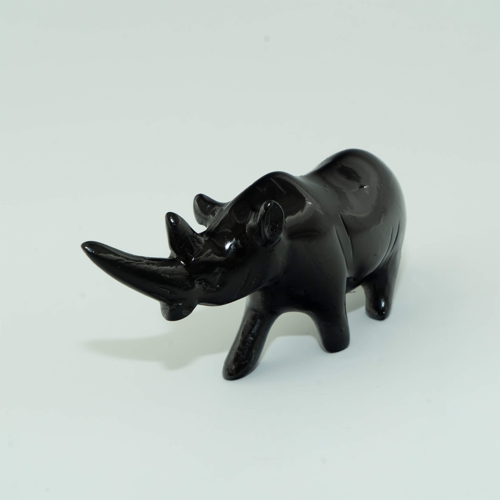 Hand Carved Rhino Figurine Soapstone Sculpture