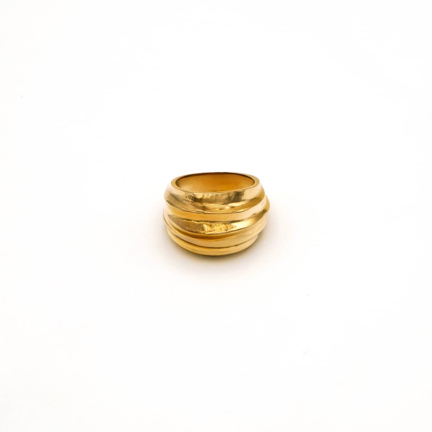 Tena Brass Layered Dome Ring for Women