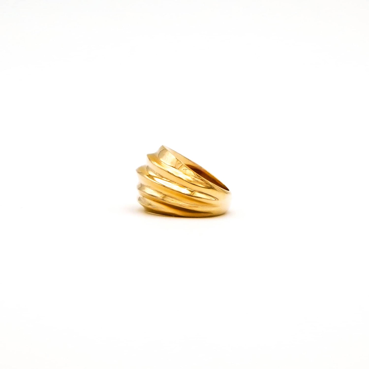 Tena Brass Layered Dome Ring for Women
