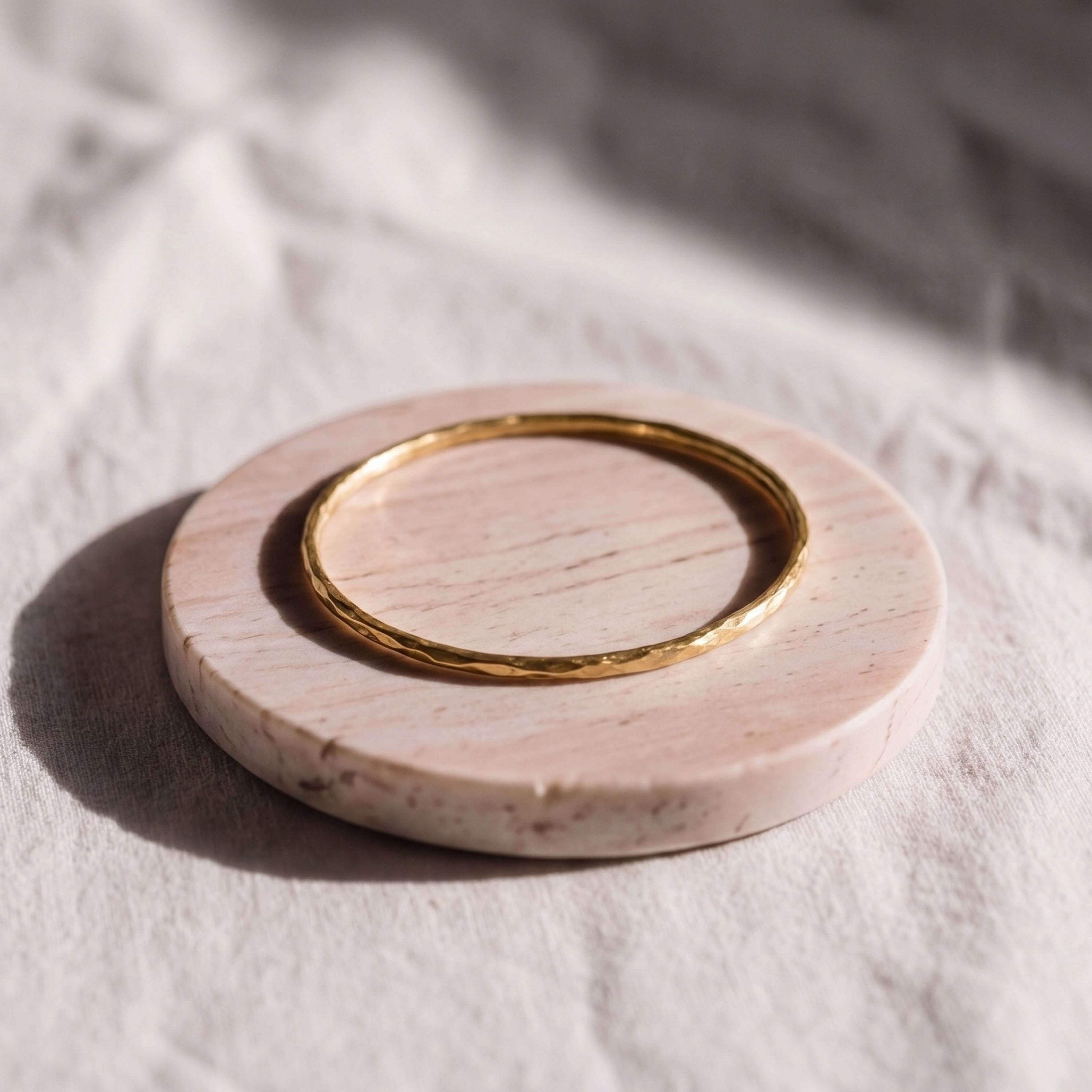 Thin Textured Brass Bangle | Raha - EcoDunia