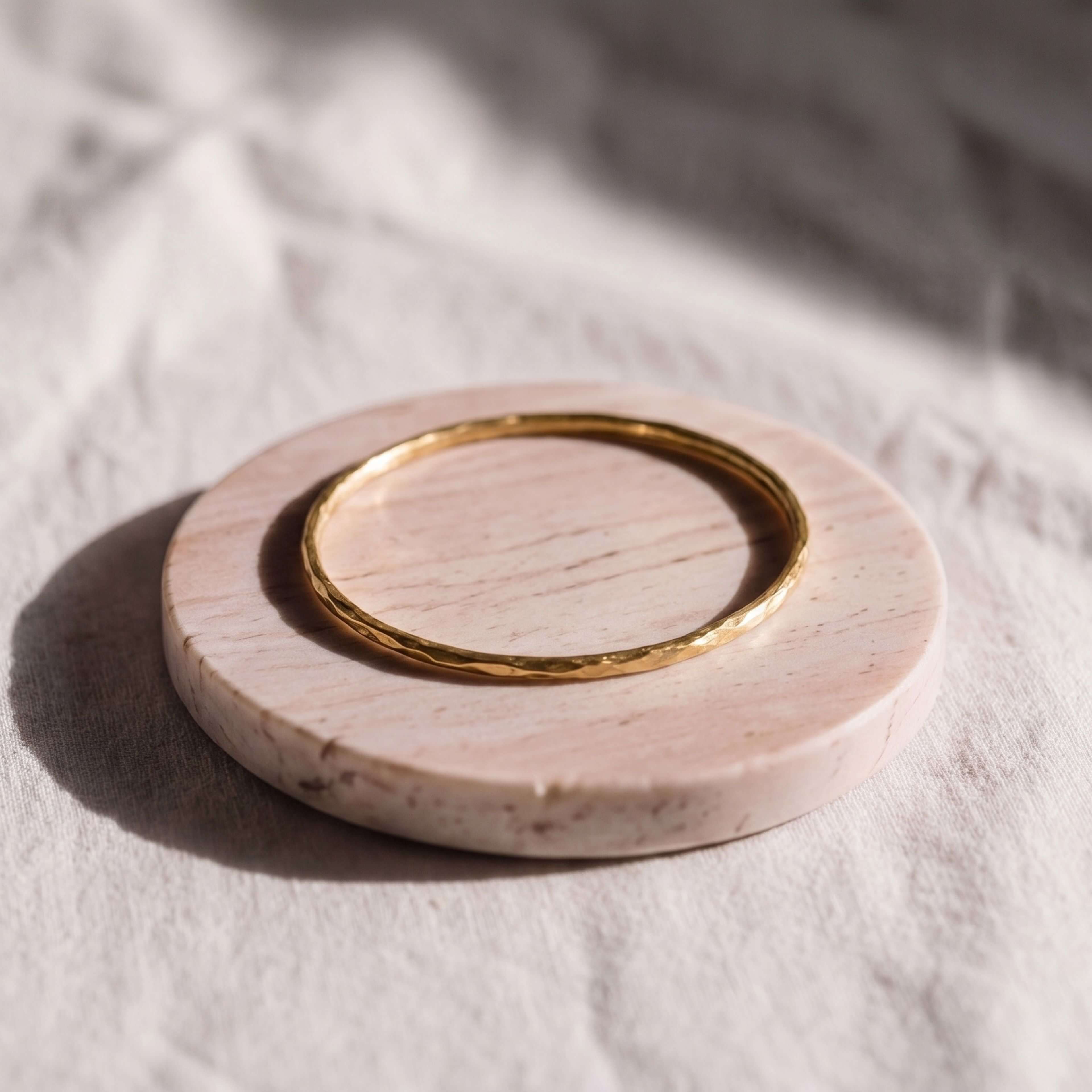 Thin Textured Brass Bangle | Raha - EcoDunia