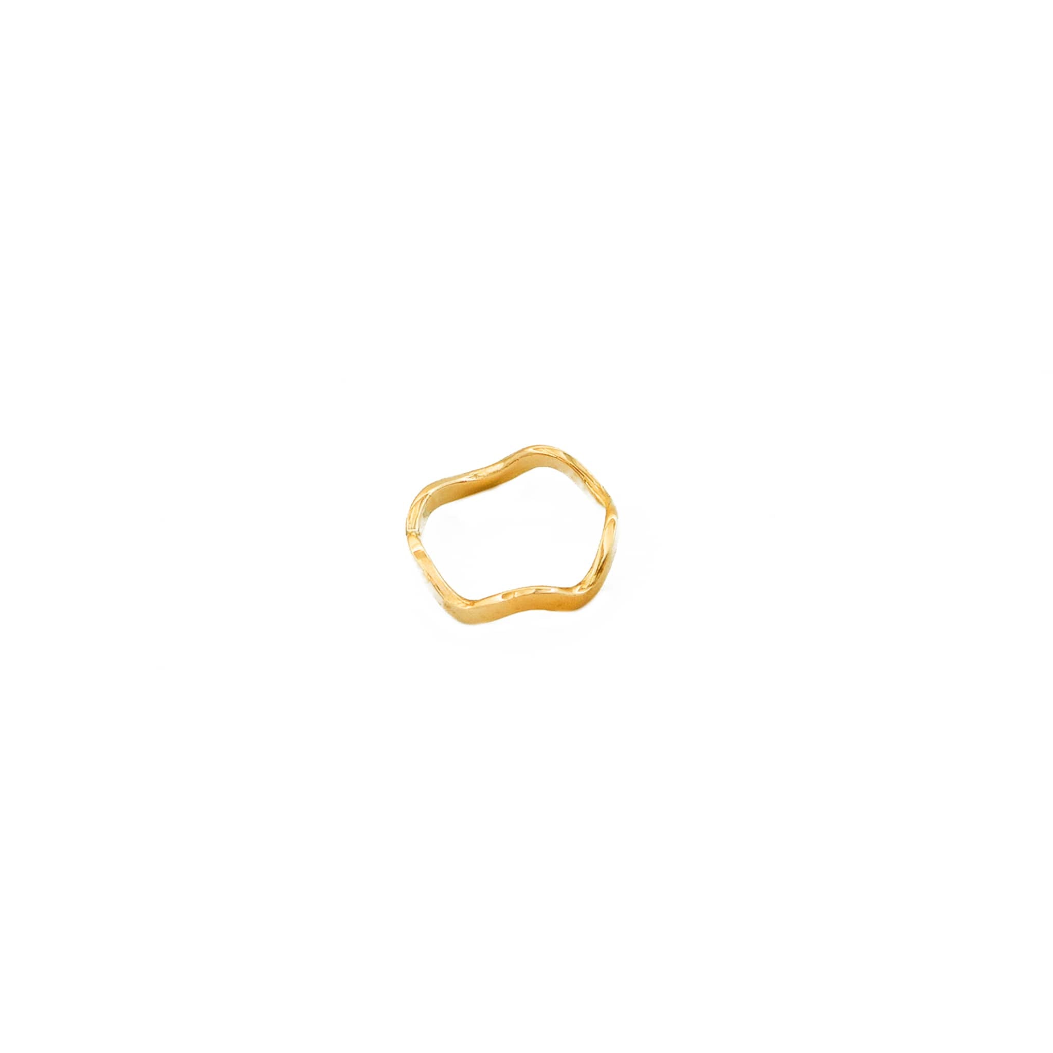 Brass Round Wave Band Stackable Ring | Tosha - EcoDunia