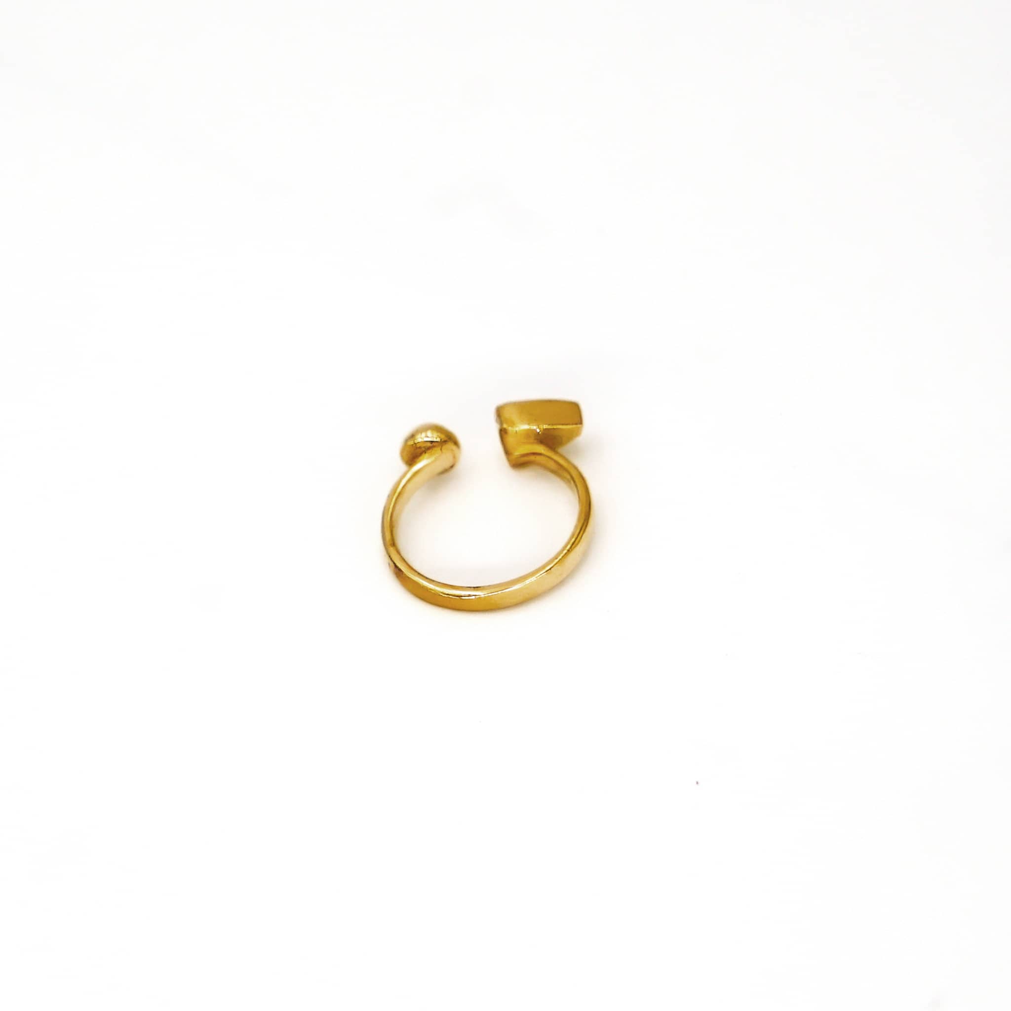 Triangle-Circle Open Ring in Brass for Women - Tausi