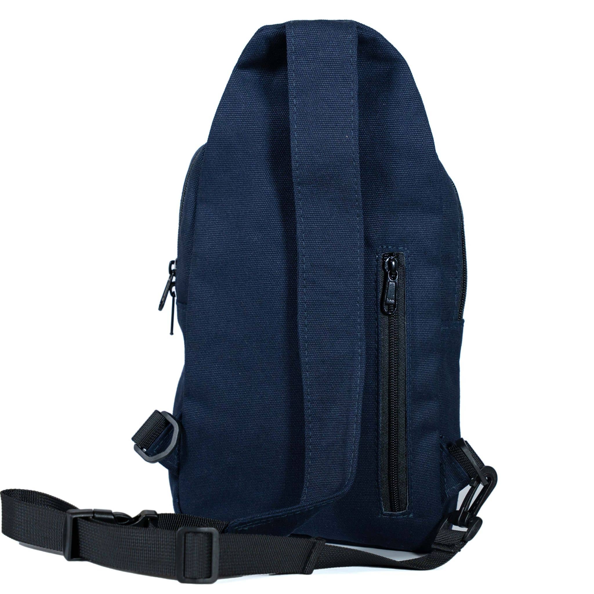 Umoja navy blue large canvas crossbody sling bag